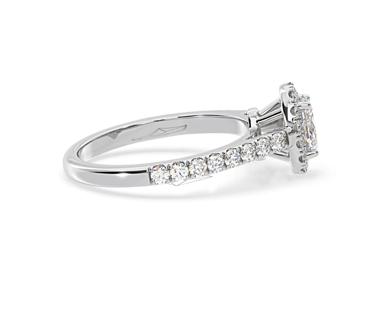 Georgina Lab Oval Diamond Halo Engagement Ring 18K White Gold 1.00ct F/VS1 - Image 149