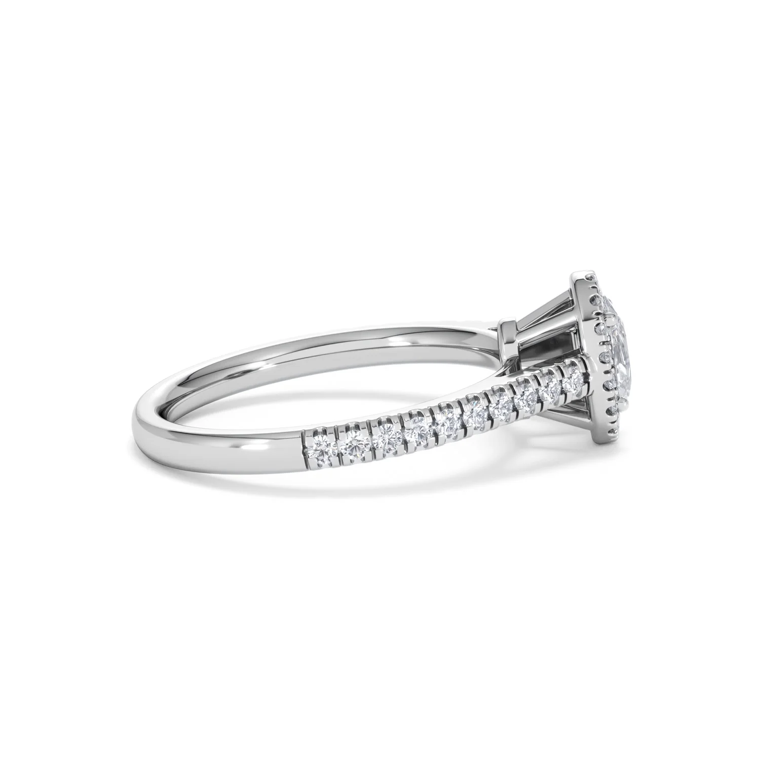 Georgina Lab Oval Diamond Halo Engagement Ring 18K White Gold 1.00ct F/VS1 - Image 30