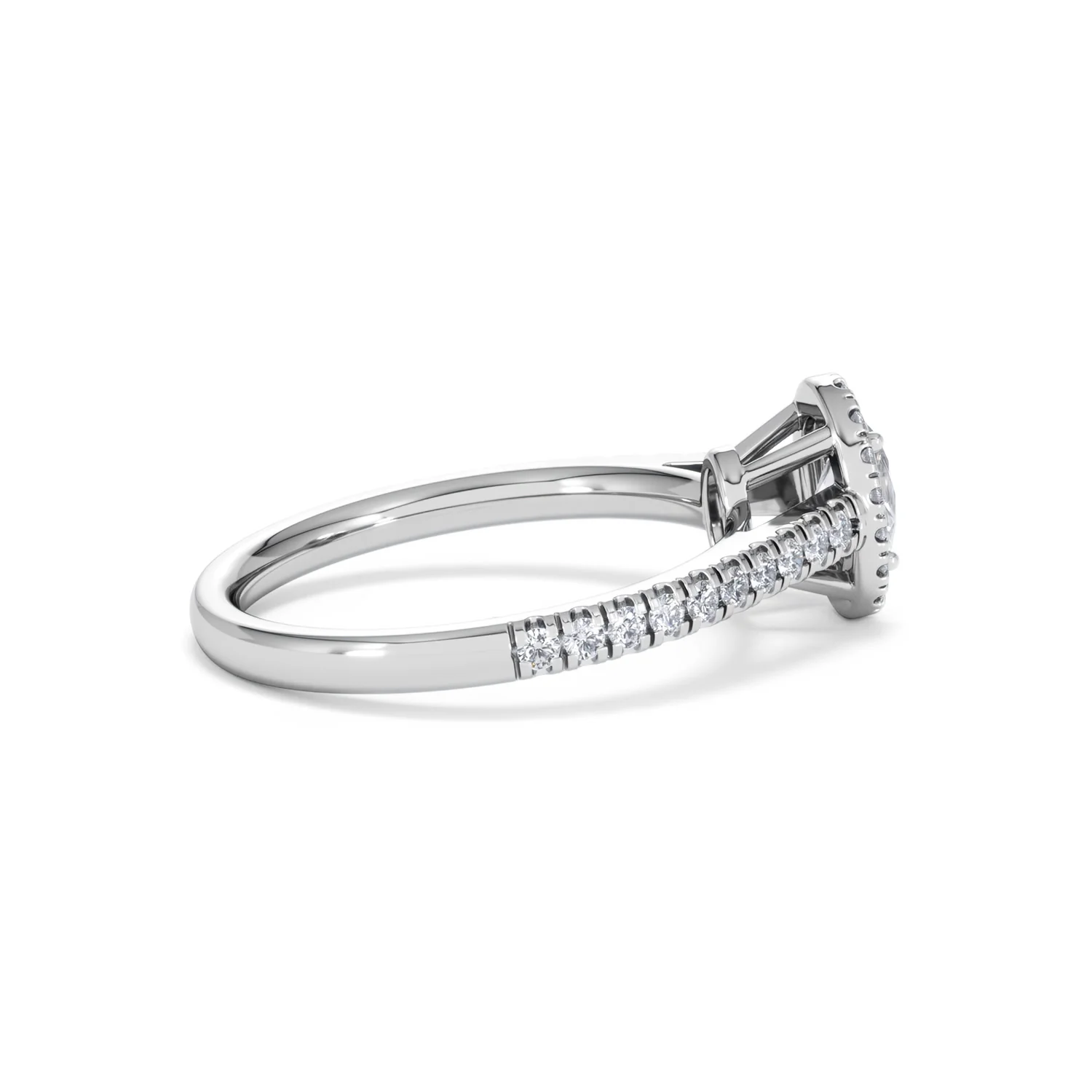 Georgina Lab Oval Diamond Halo Engagement Ring 18K White Gold 1.00ct F/VS1 - Image 33