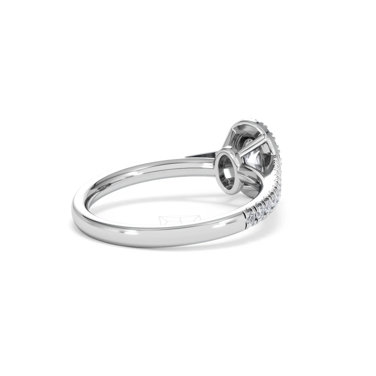 Georgina Lab Oval Diamond Halo Engagement Ring 18K White Gold 1.00ct F/VS1 - Image 41
