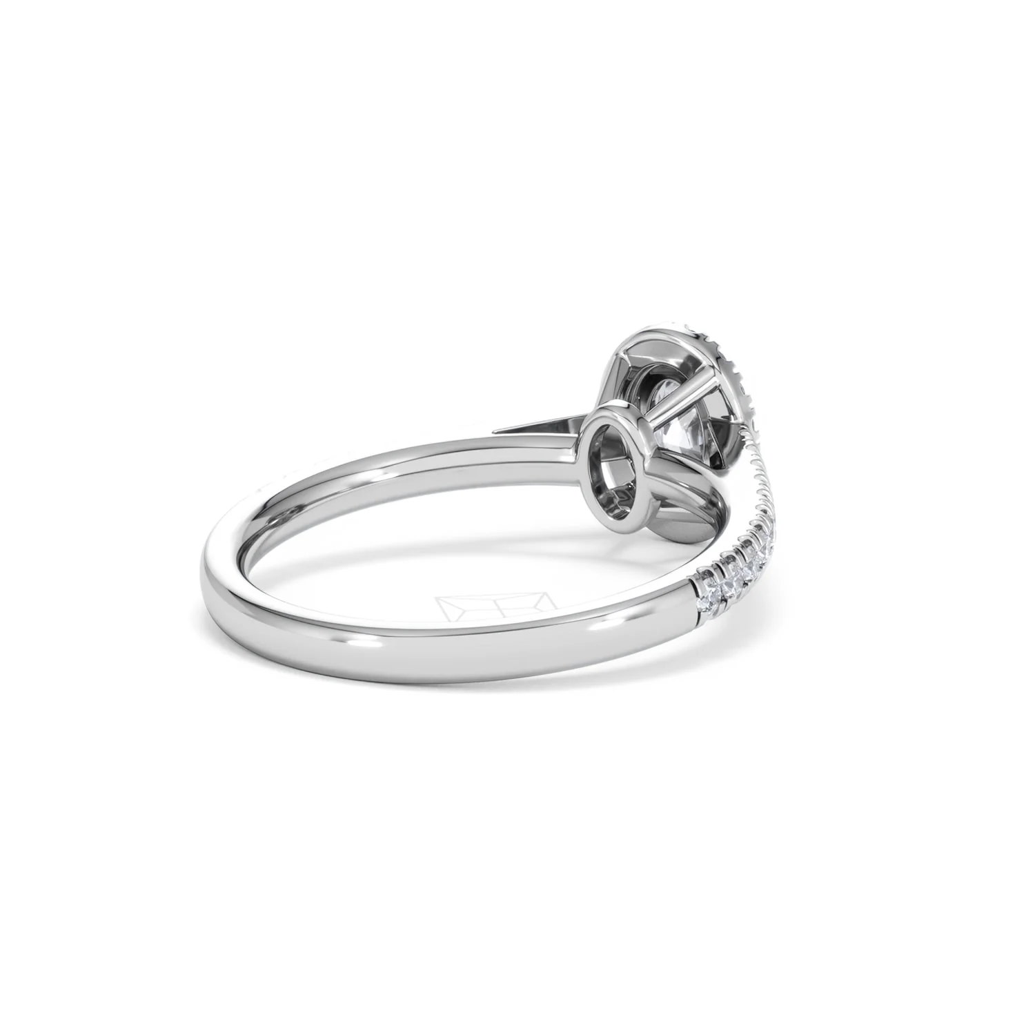Georgina Lab Oval Diamond Halo Engagement Ring 18K White Gold 1.00ct F/VS1 - Image 42