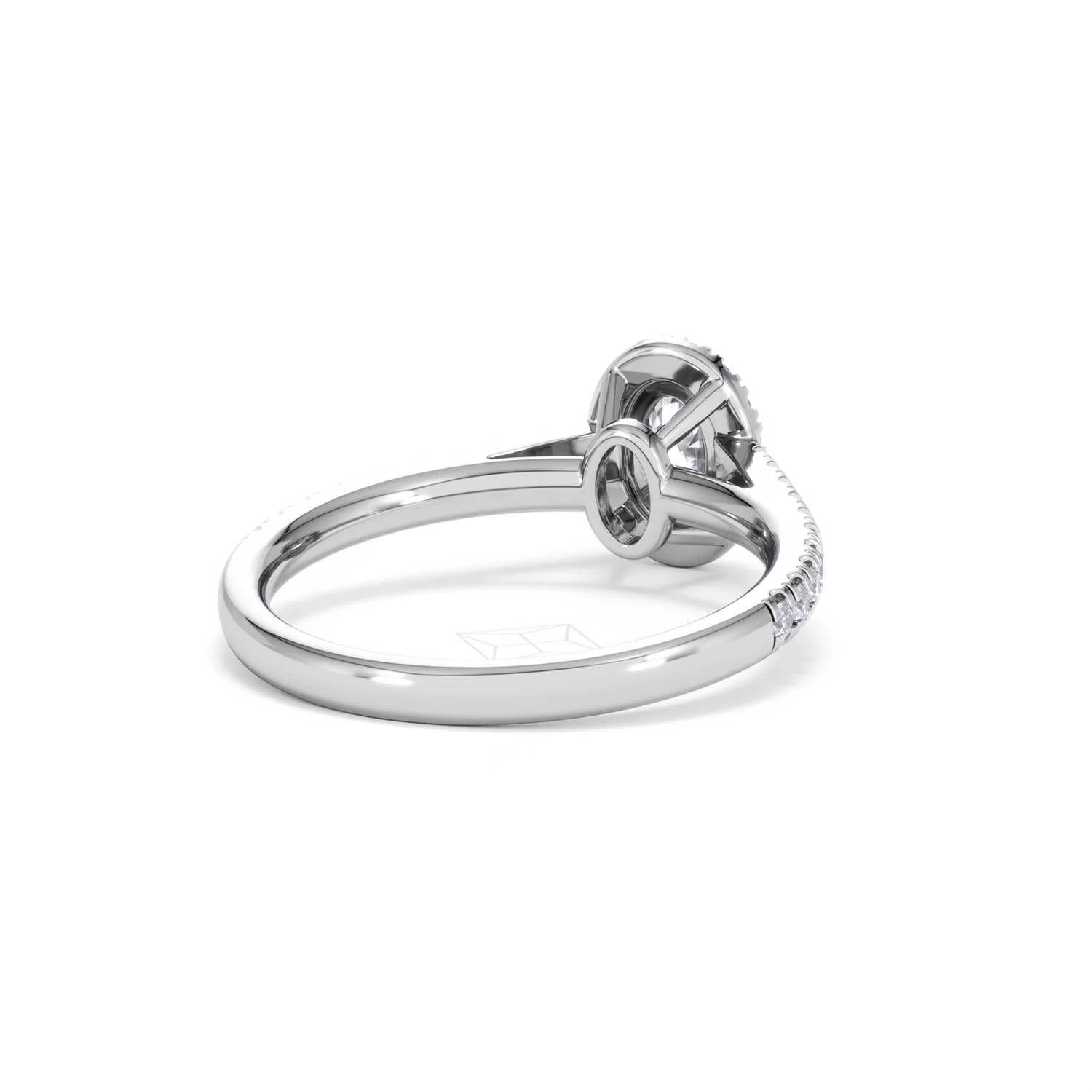 Georgina Lab Oval Diamond Halo Engagement Ring 18K White Gold 1.00ct F/VS1 - Image 44