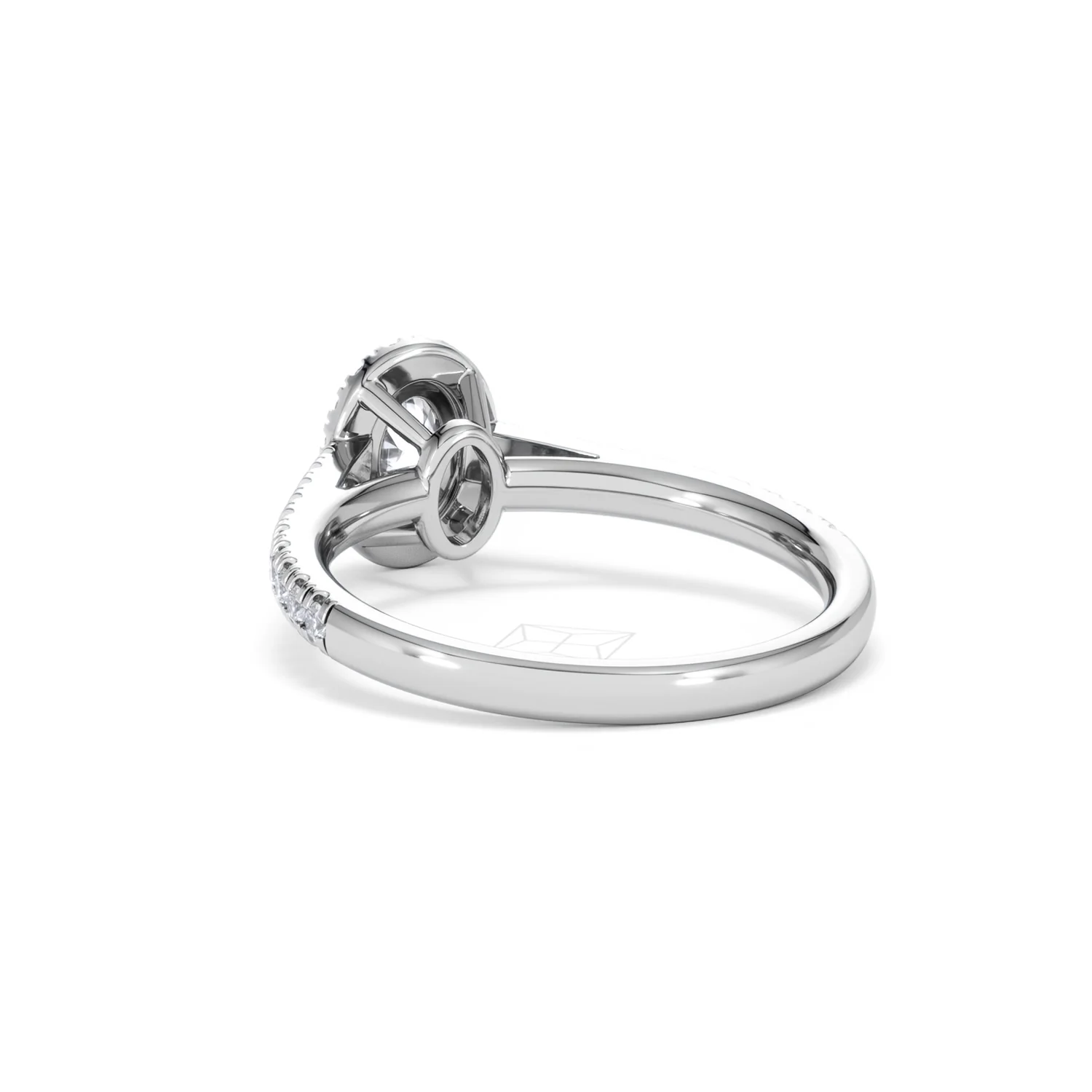 Georgina Lab Oval Diamond Halo Engagement Ring 18K White Gold 1.00ct F/VS1 - Image 56