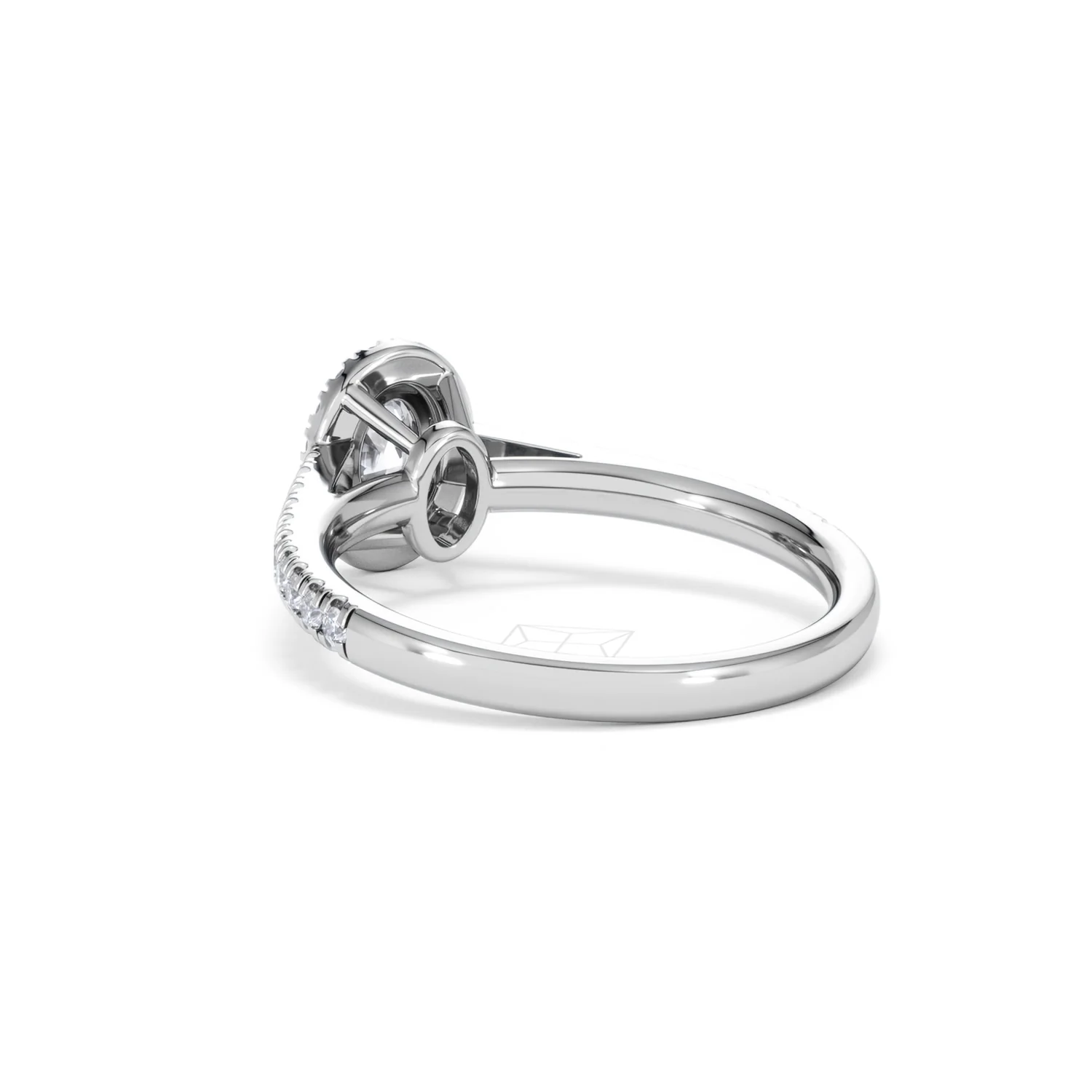 Georgina Lab Oval Diamond Halo Engagement Ring 18K White Gold 1.00ct F/VS1 - Image 57