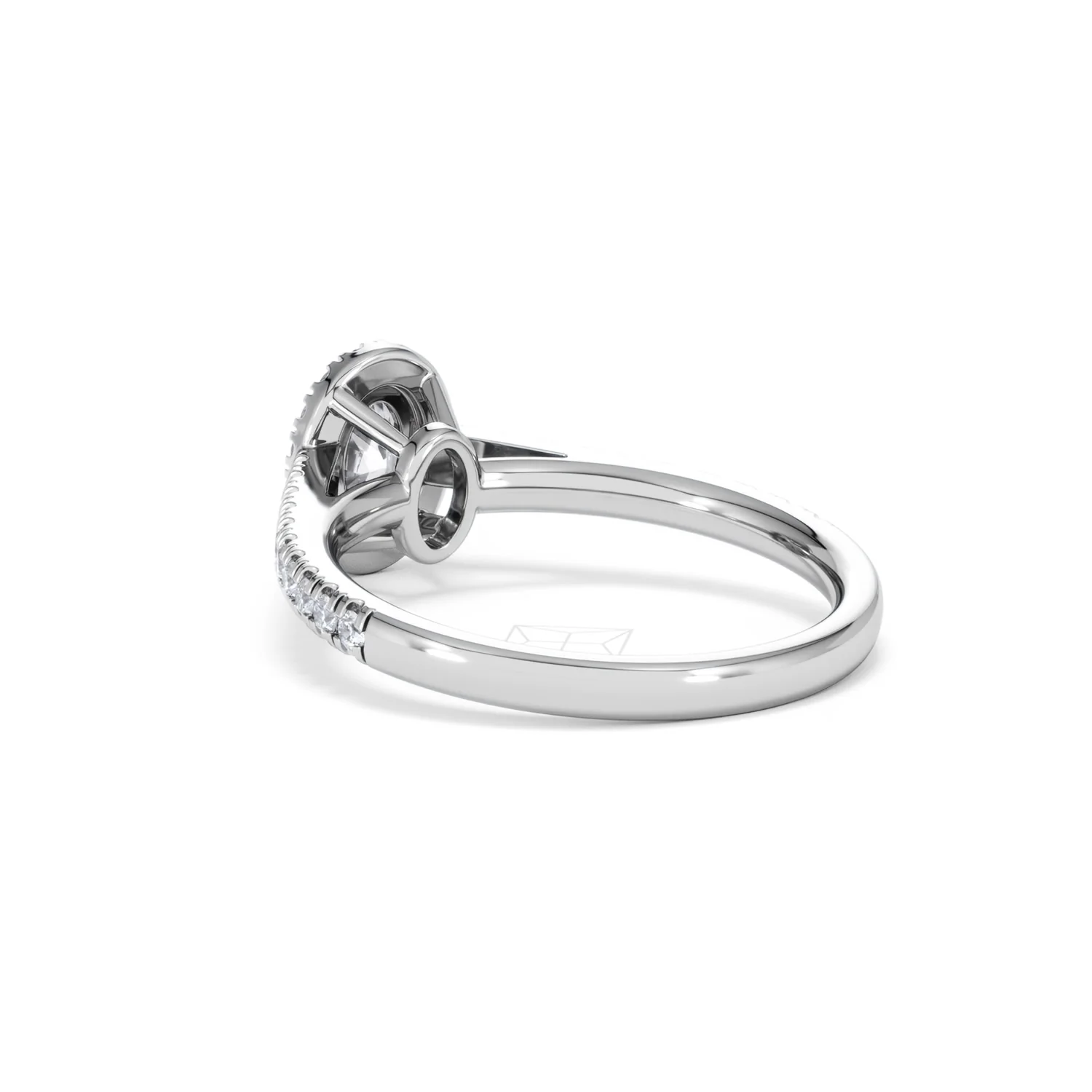 Georgina Lab Oval Diamond Halo Engagement Ring 18K White Gold 1.00ct F/VS1 - Image 58