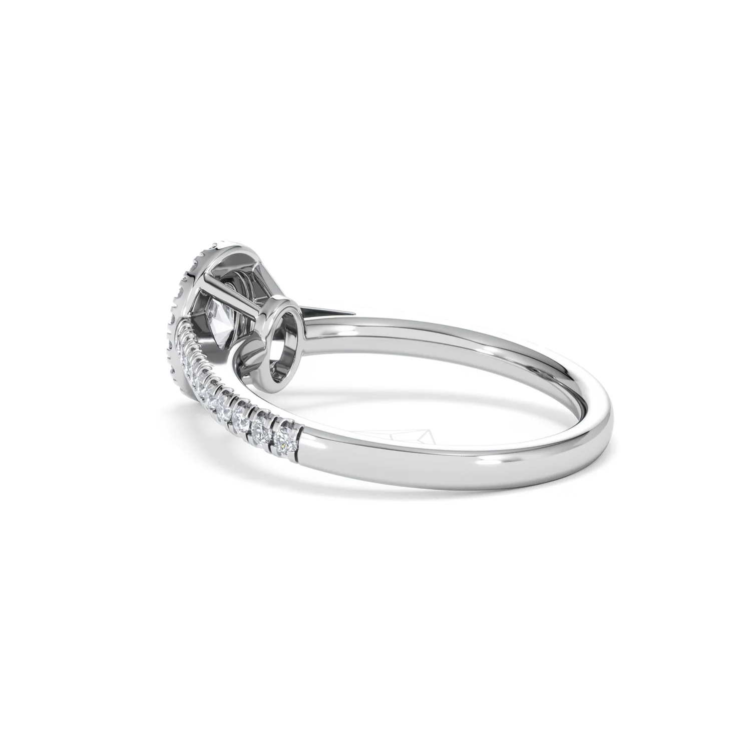 Georgina Lab Oval Diamond Halo Engagement Ring 18K White Gold 1.00ct F/VS1 - Image 61