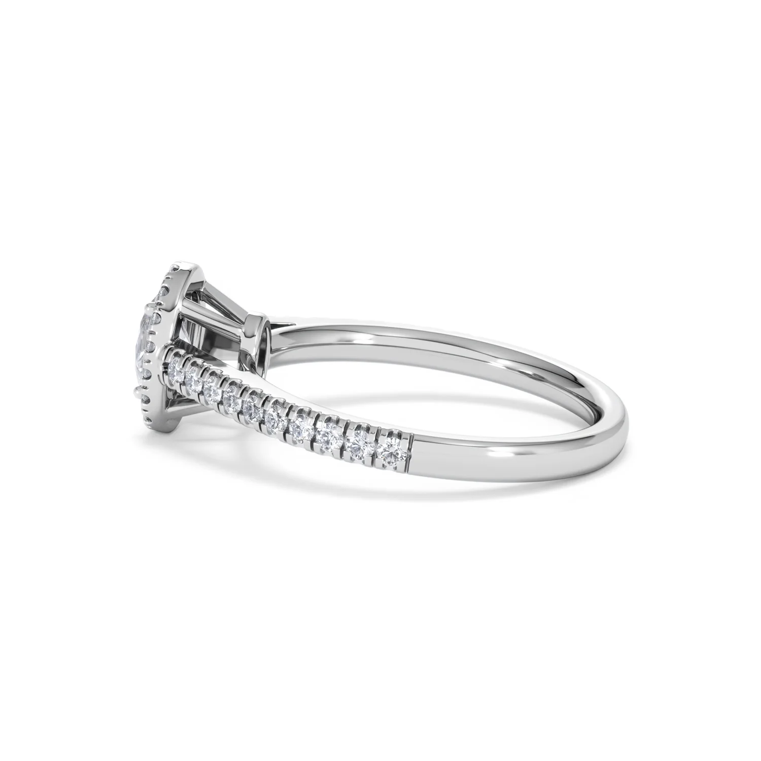Georgina Lab Oval Diamond Halo Engagement Ring 18K White Gold 1.00ct F/VS1 - Image 67