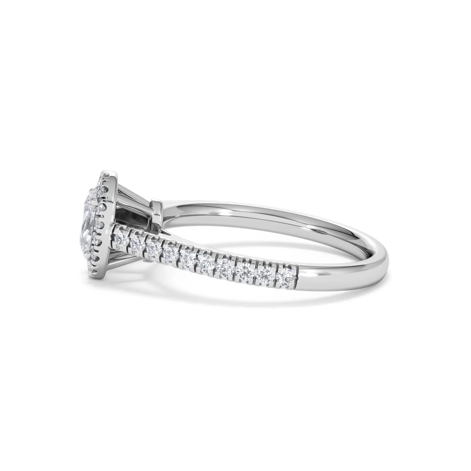 Georgina Lab Oval Diamond Halo Engagement Ring 18K White Gold 1.00ct F/VS1 - Image 71