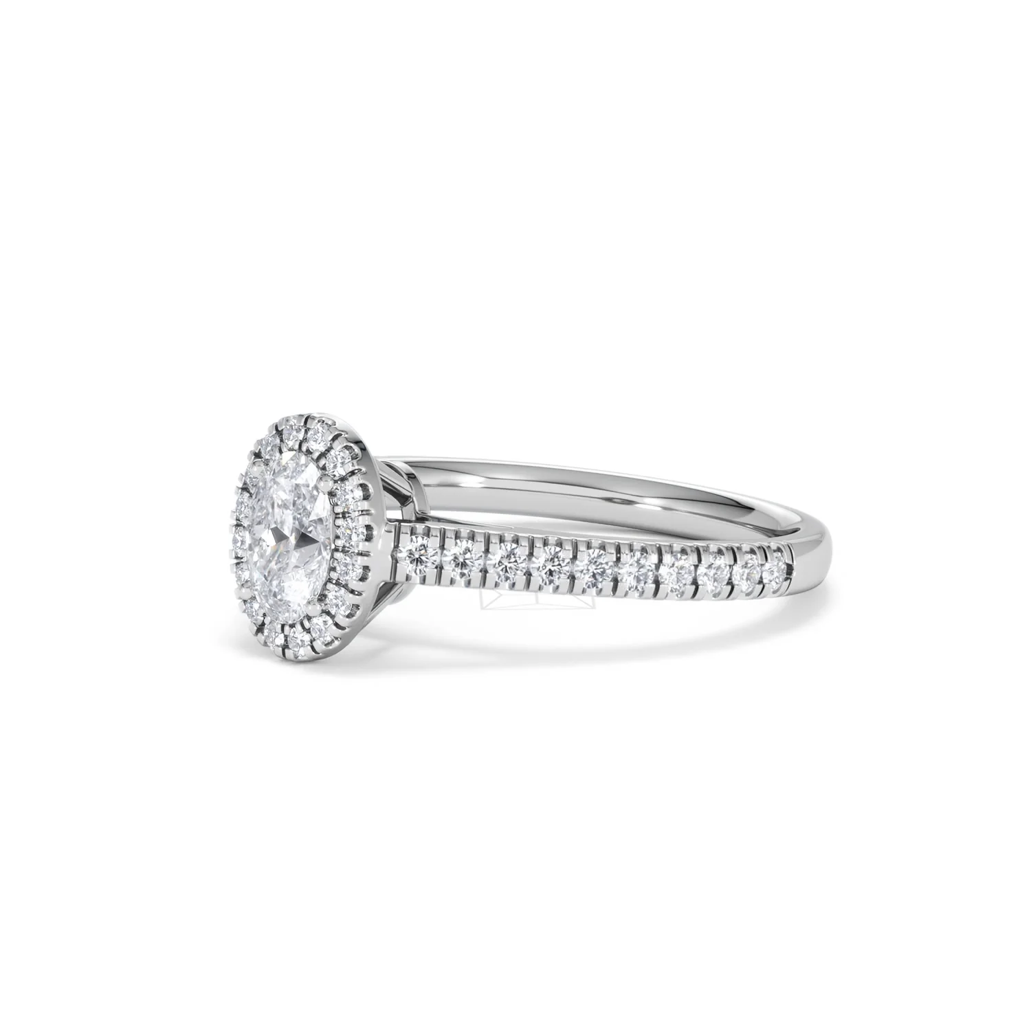 Georgina Lab Oval Diamond Halo Engagement Ring 18K White Gold 1.00ct F/VS1 - Image 80