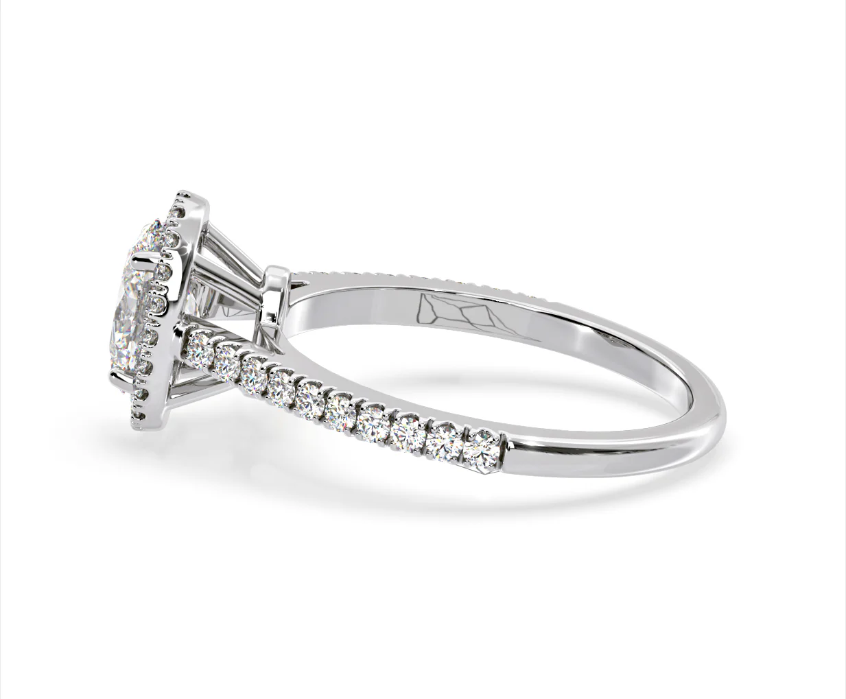 Georgina Lab Oval Diamond Halo Engagement Ring 18K White Gold 1.55ct F/VS1 - Image 108