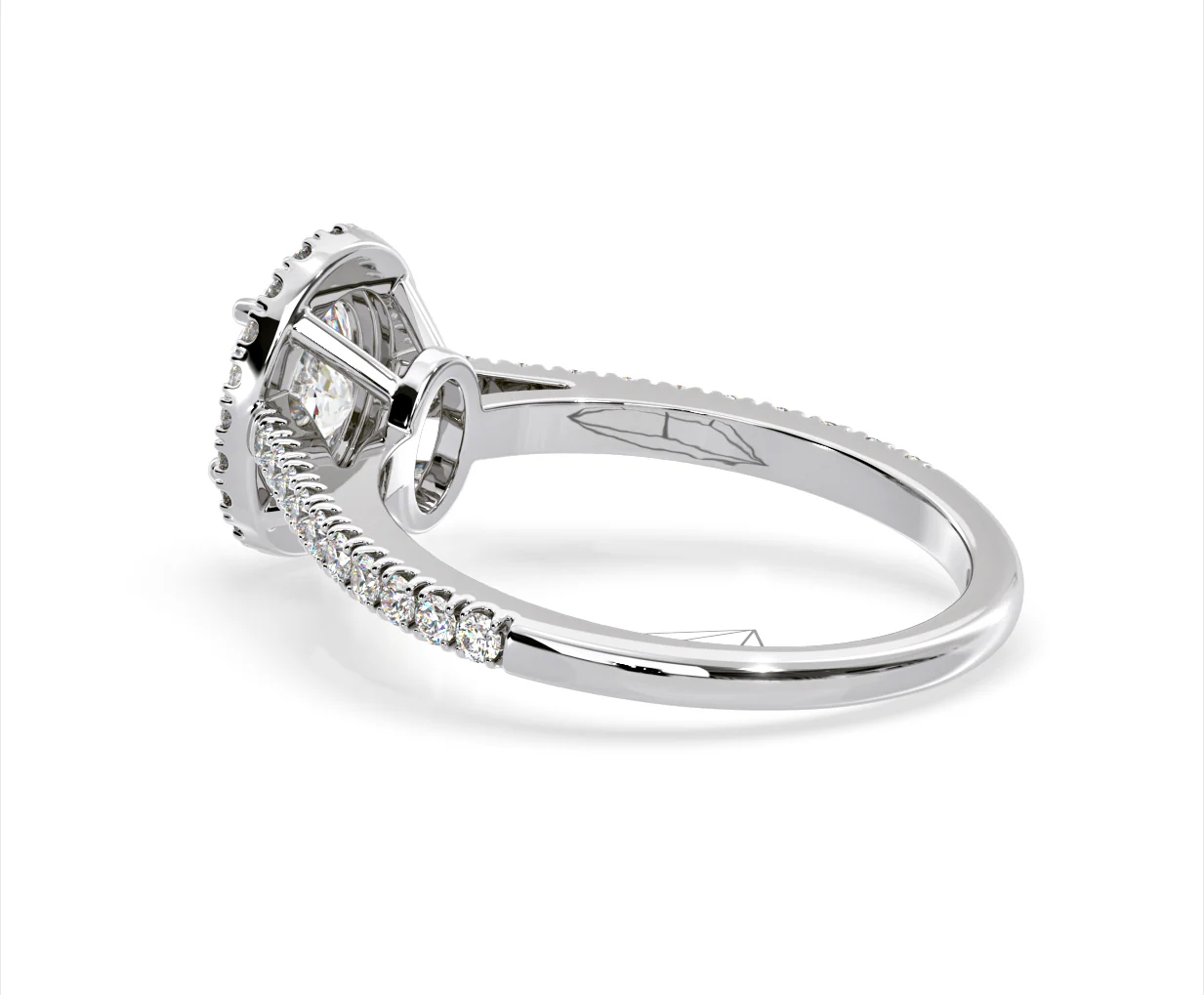 Georgina Lab Oval Diamond Halo Engagement Ring 18K White Gold 1.55ct F/VS1 - Image 115