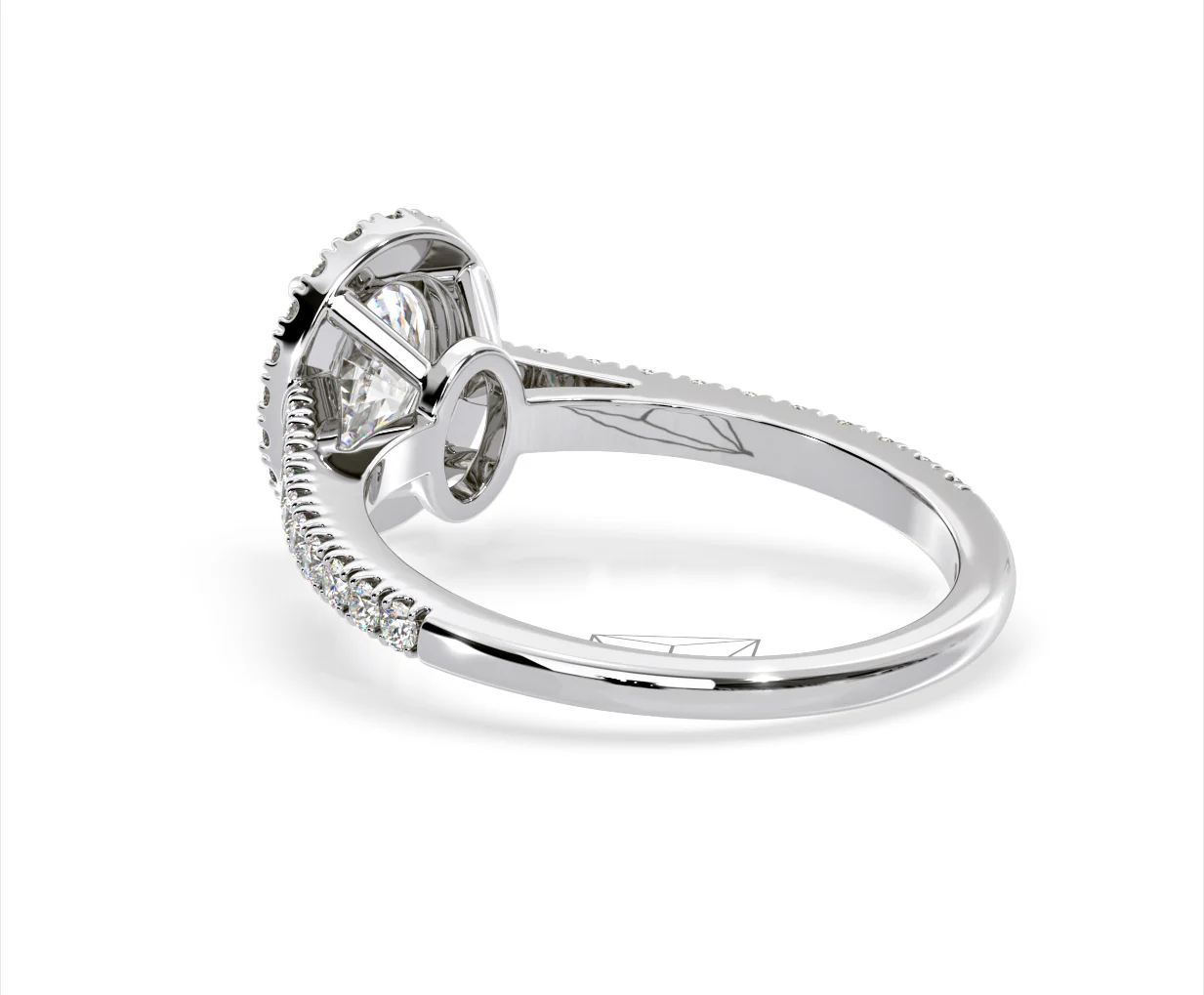 Georgina Lab Oval Diamond Halo Engagement Ring 18K White Gold 1.55ct F/VS1 - Image 118