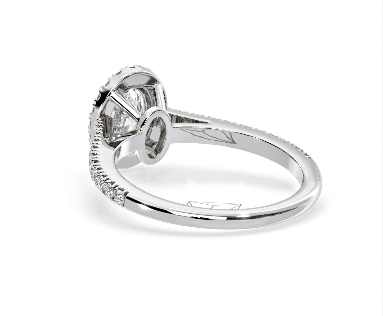 Georgina Lab Oval Diamond Halo Engagement Ring 18K White Gold 1.55ct F/VS1 - Image 119
