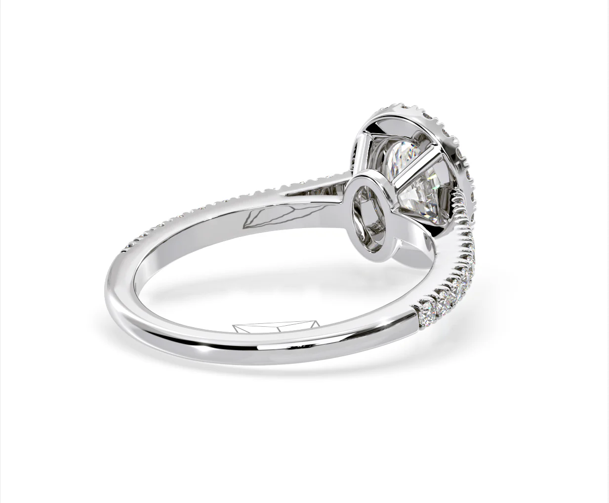 Georgina Lab Oval Diamond Halo Engagement Ring 18K White Gold 1.55ct F/VS1 - Image 134