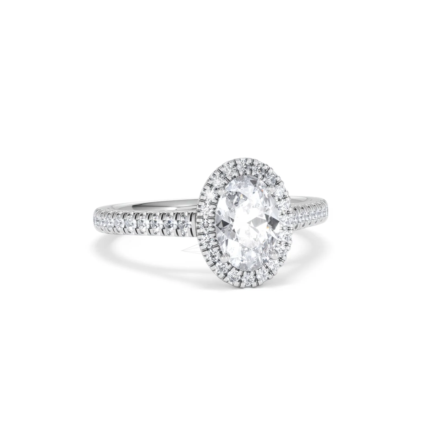 Georgina Lab Oval Diamond Halo Engagement Ring 18K White Gold 1.55ct F/VS1 - Image 14