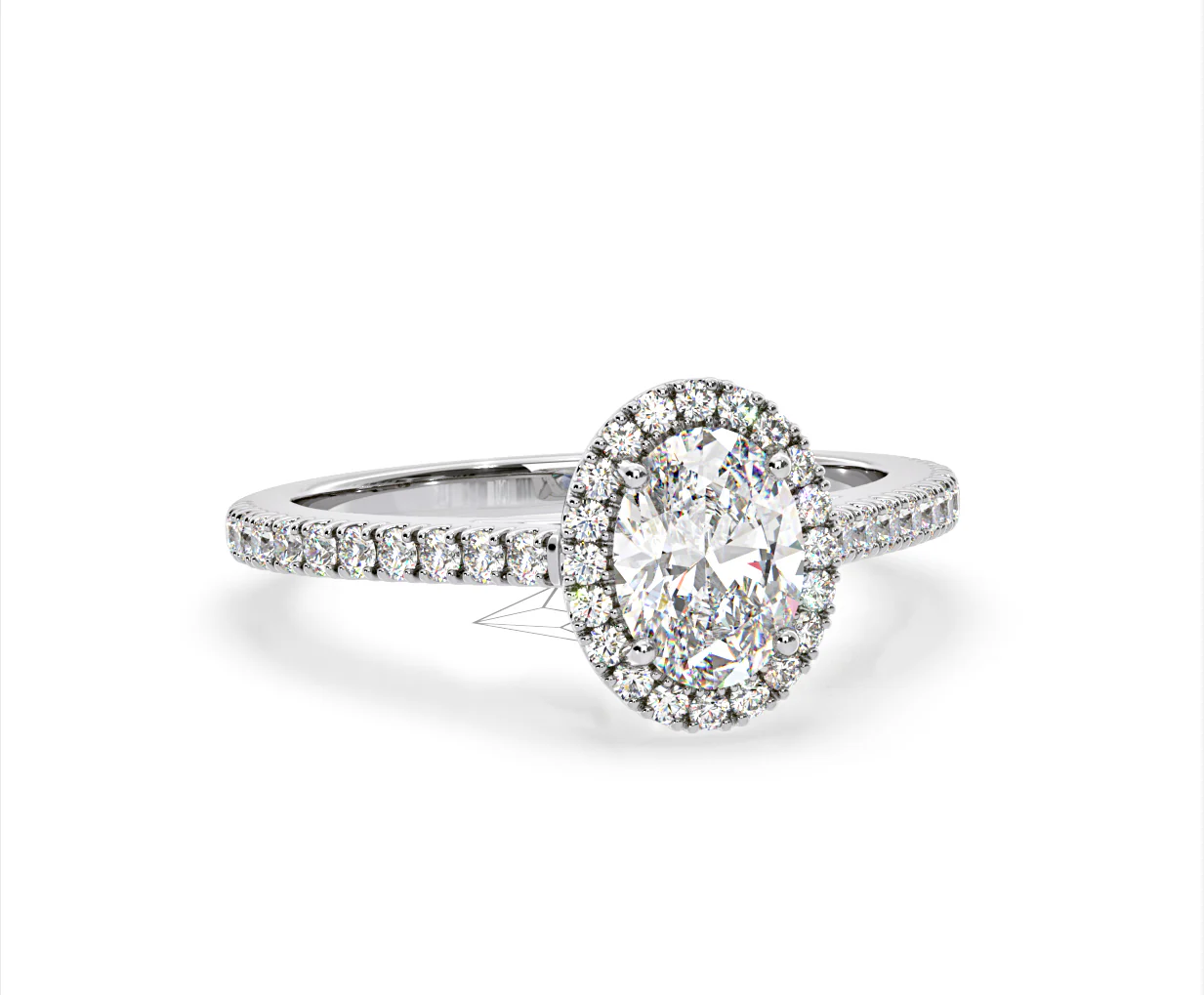 Georgina Lab Oval Diamond Halo Engagement Ring 18K White Gold 1.55ct F/VS1 - Image 163