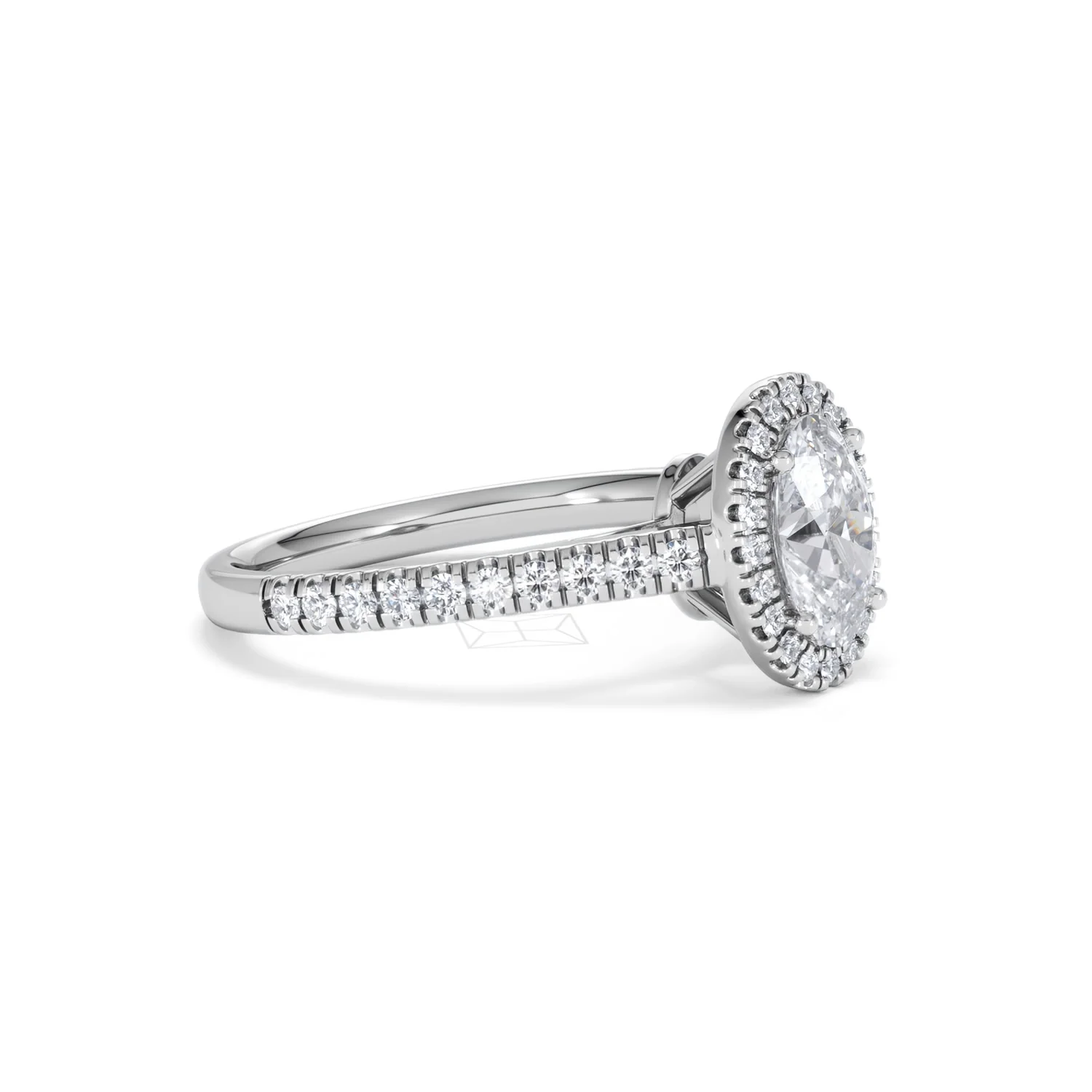 Georgina Lab Oval Diamond Halo Engagement Ring 18K White Gold 1.55ct F/VS1 - Image 23