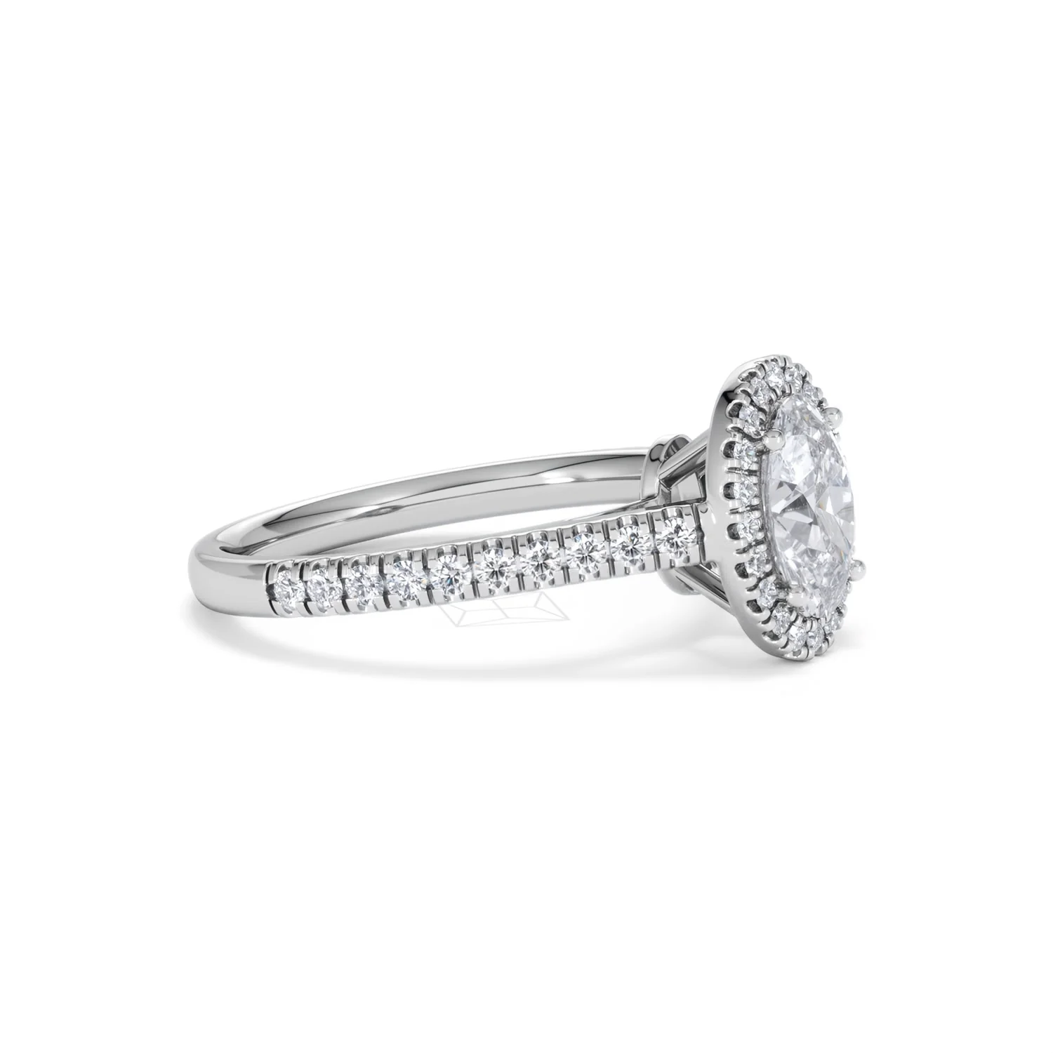 Georgina Lab Oval Diamond Halo Engagement Ring 18K White Gold 1.55ct F/VS1 - Image 24