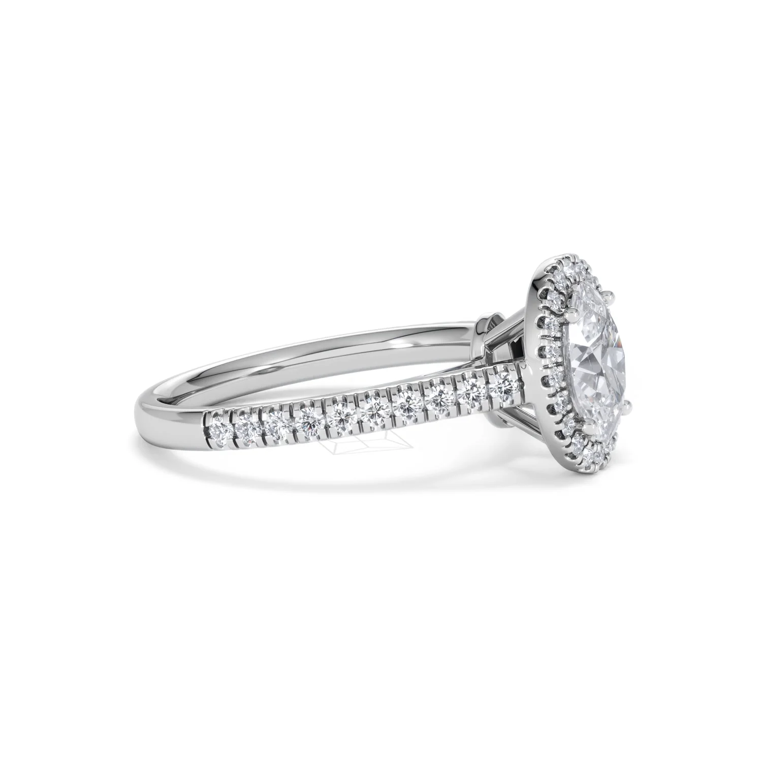 Georgina Lab Oval Diamond Halo Engagement Ring 18K White Gold 1.55ct F/VS1 - Image 25