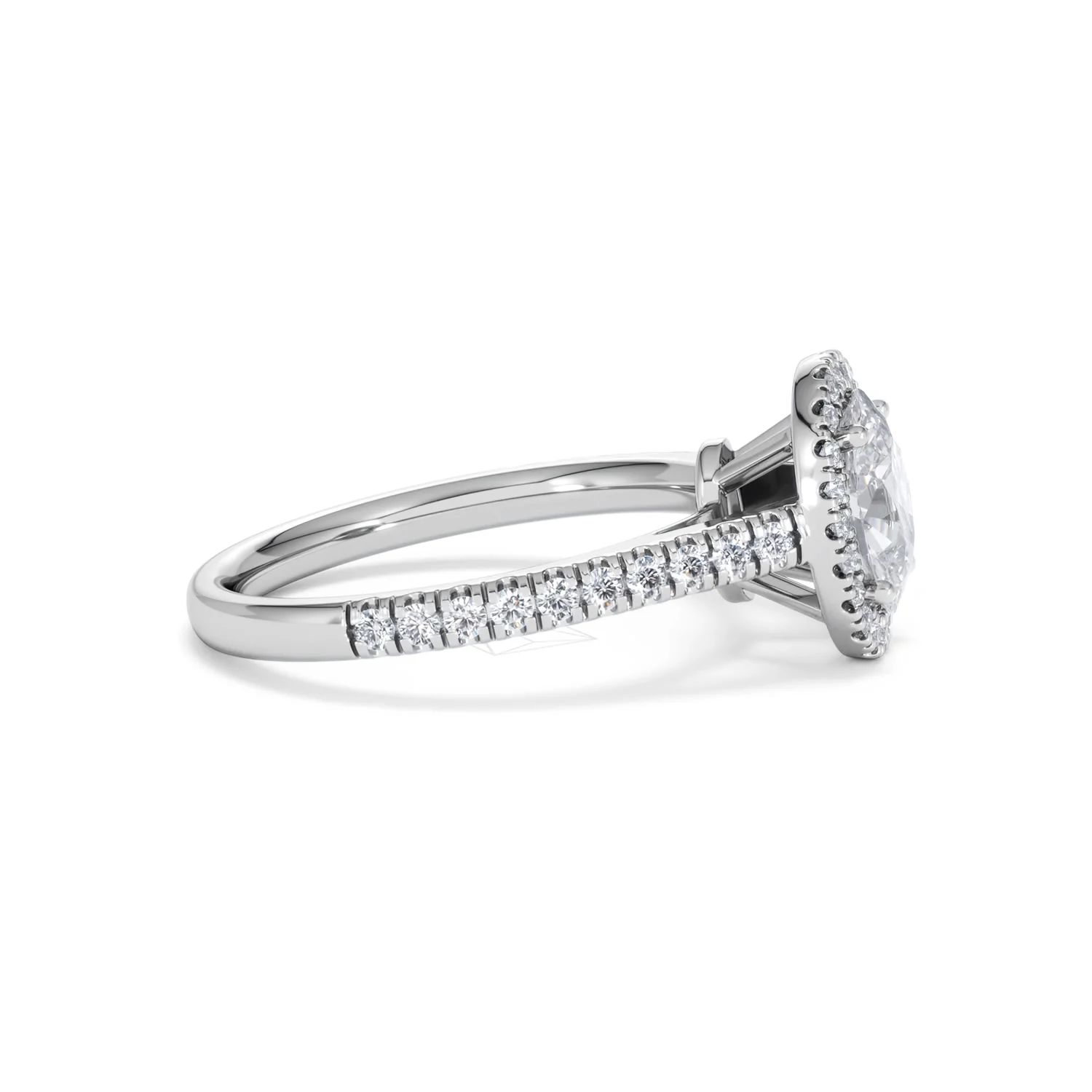 Georgina Lab Oval Diamond Halo Engagement Ring 18K White Gold 1.55ct F/VS1 - Image 28