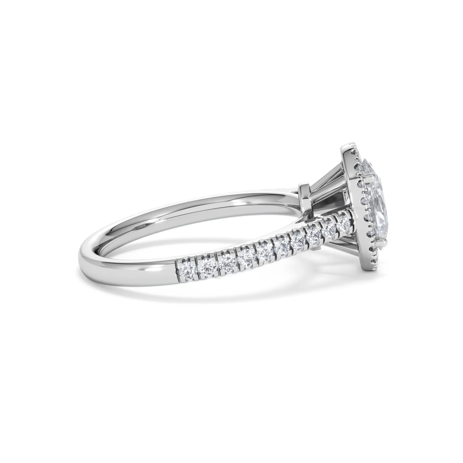 Georgina Lab Oval Diamond Halo Engagement Ring 18K White Gold 1.55ct F/VS1 - Image 31
