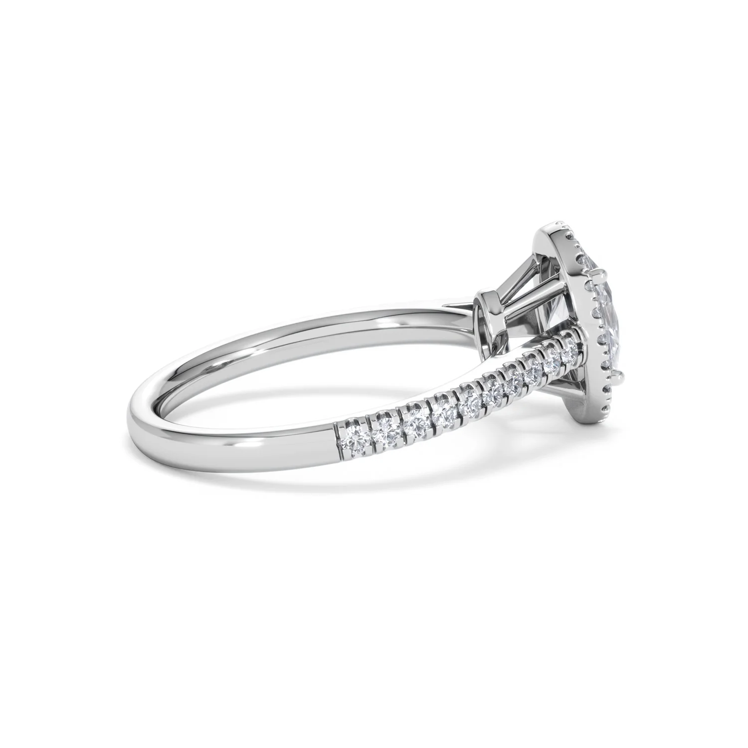Georgina Lab Oval Diamond Halo Engagement Ring 18K White Gold 1.55ct F/VS1 - Image 34