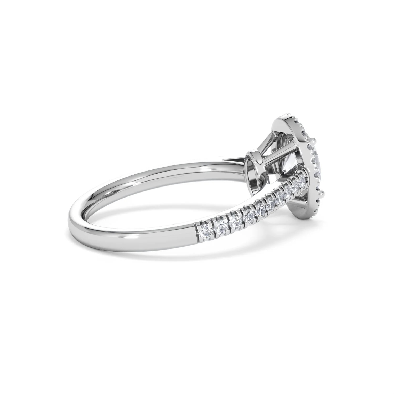 Georgina Lab Oval Diamond Halo Engagement Ring 18K White Gold 1.55ct F/VS1 - Image 36