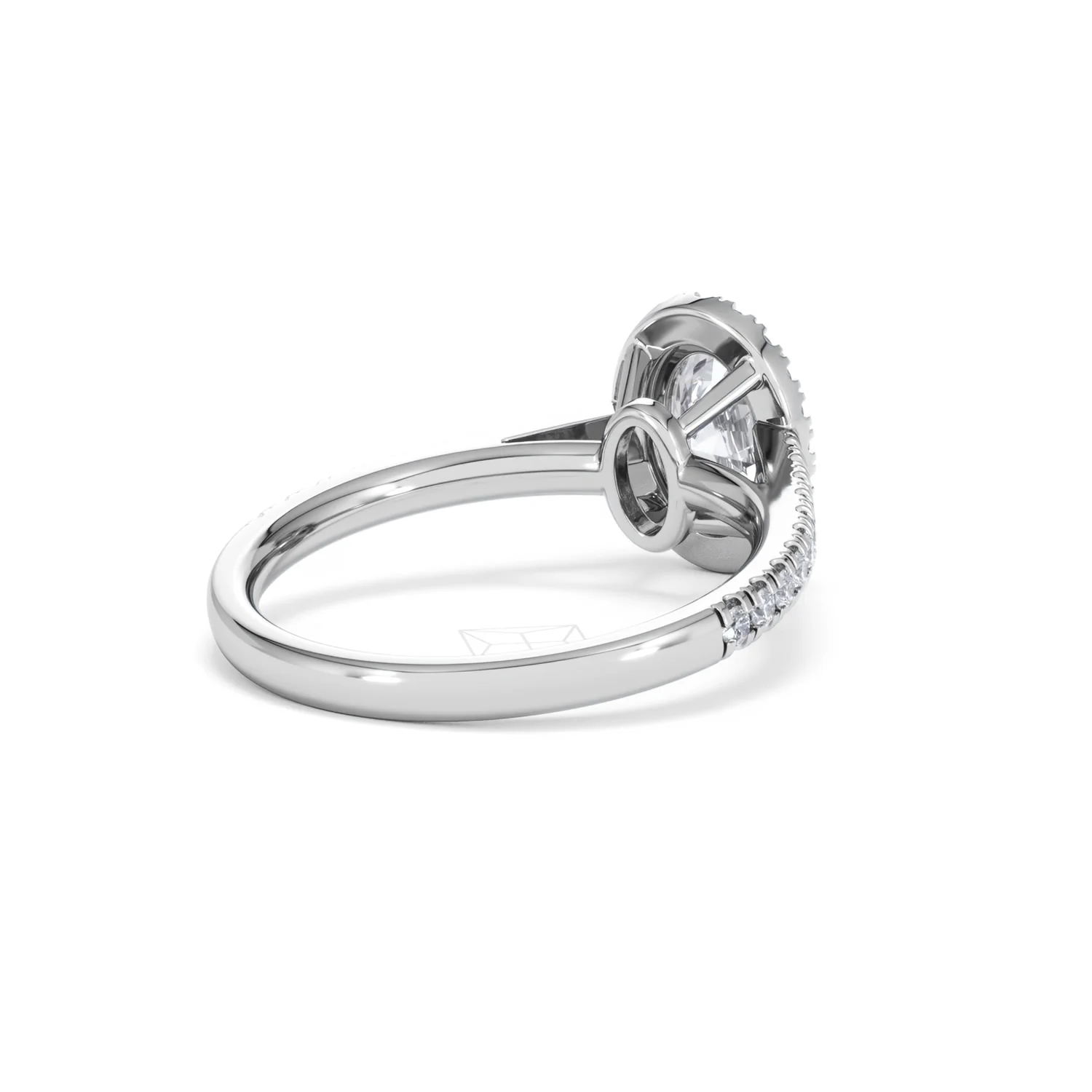 Georgina Lab Oval Diamond Halo Engagement Ring 18K White Gold 1.55ct F/VS1 - Image 43