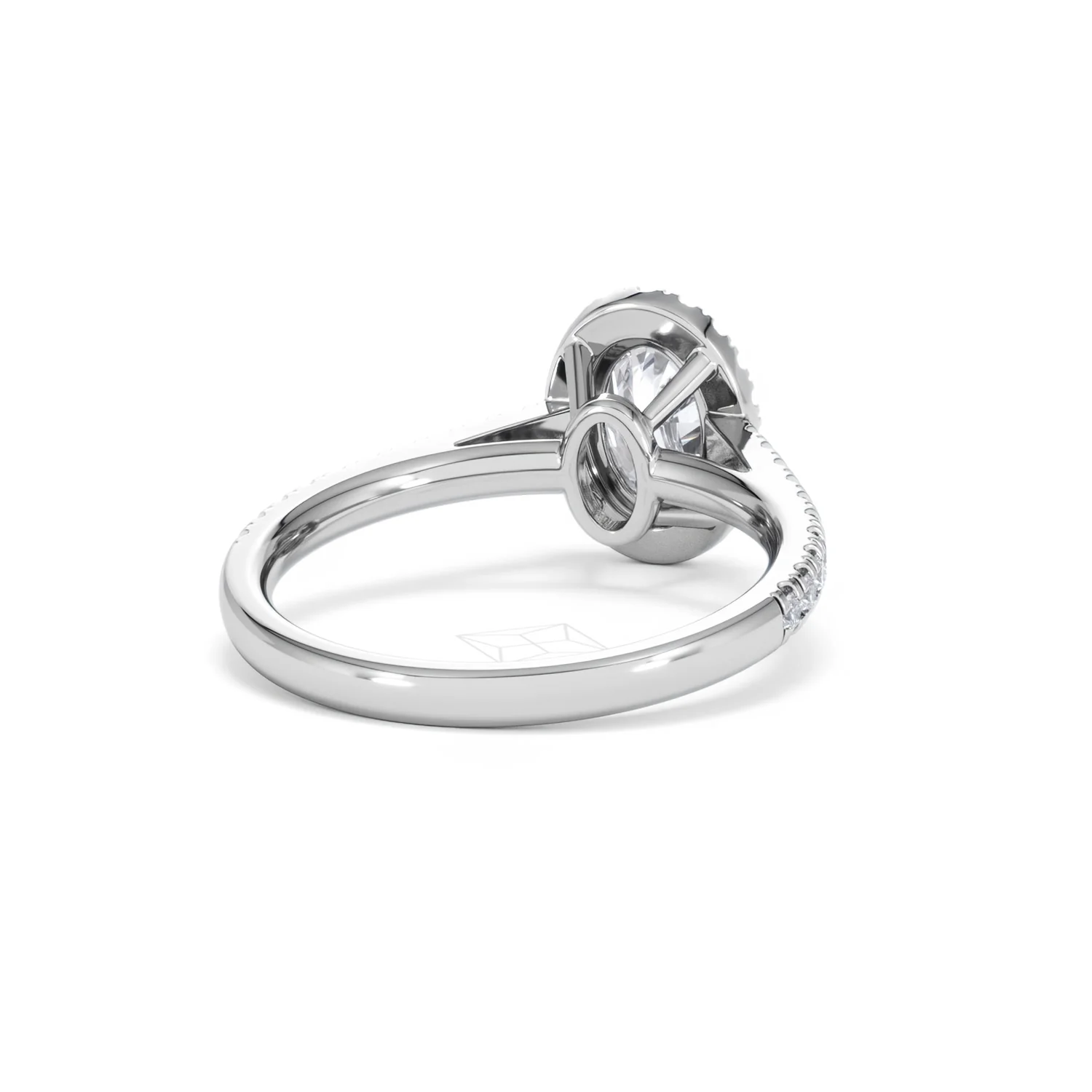 Georgina Lab Oval Diamond Halo Engagement Ring 18K White Gold 1.55ct F/VS1 - Image 46