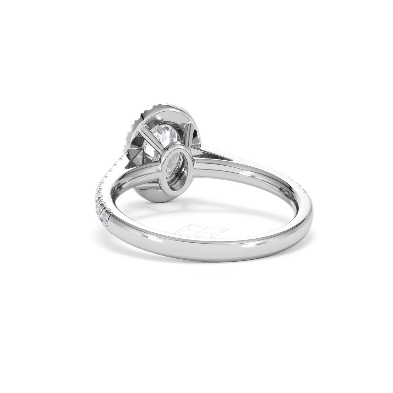 Georgina Lab Oval Diamond Halo Engagement Ring 18K White Gold 1.55ct F/VS1 - Image 55
