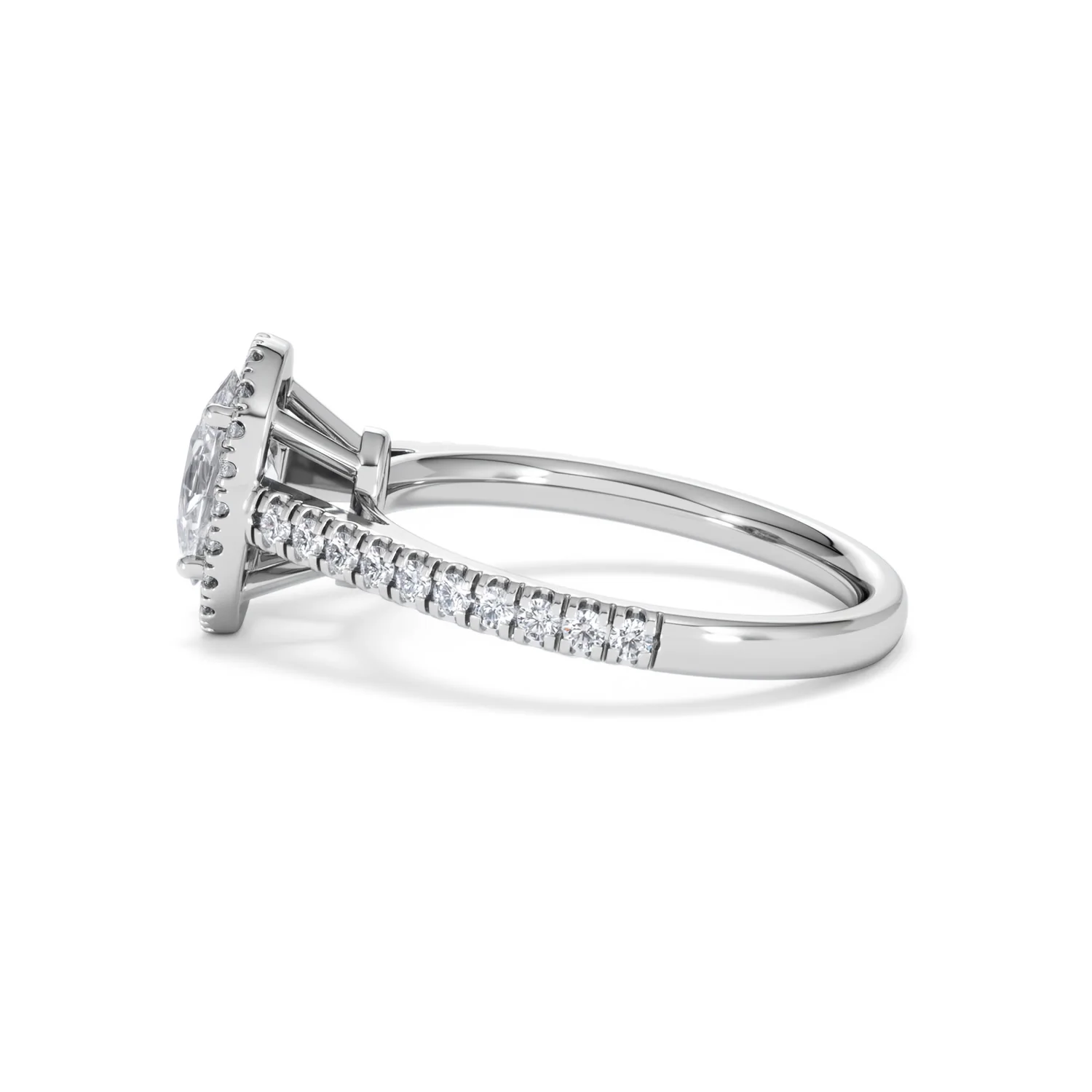 Georgina Lab Oval Diamond Halo Engagement Ring 18K White Gold 1.55ct F/VS1 - Image 70