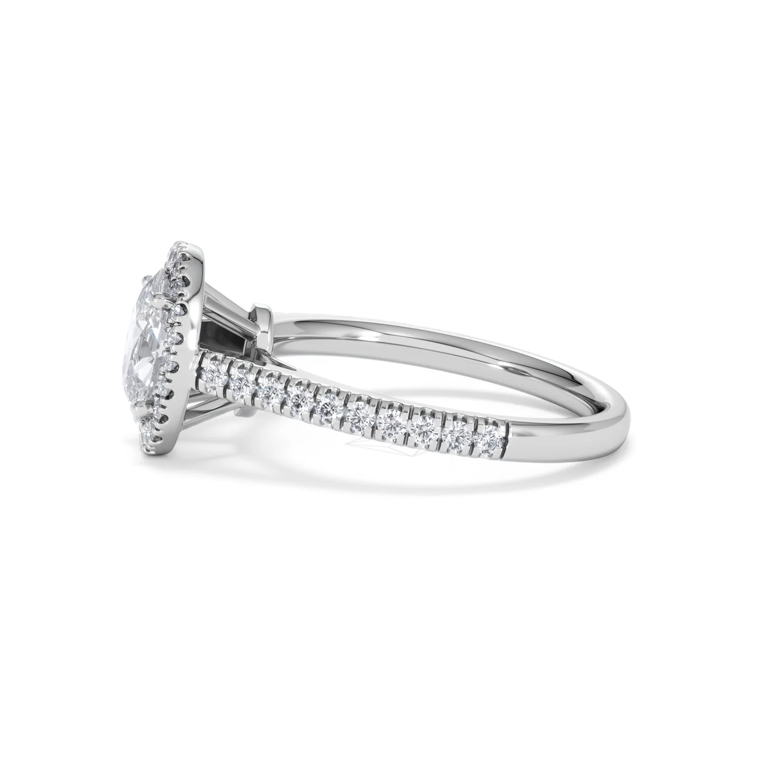 Georgina Lab Oval Diamond Halo Engagement Ring 18K White Gold 1.55ct F/VS1 - Image 73