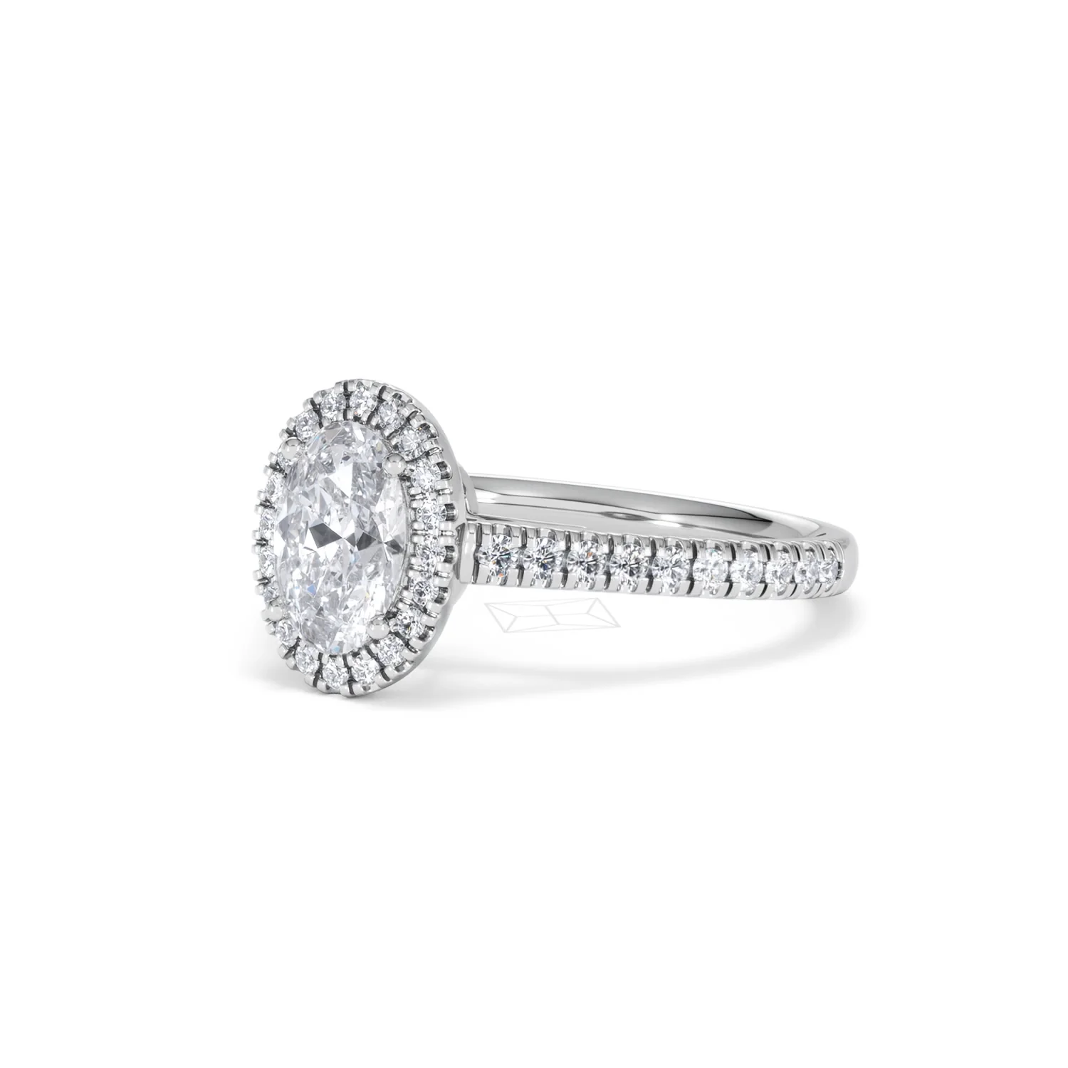 Georgina Lab Oval Diamond Halo Engagement Ring 18K White Gold 1.55ct F/VS1 - Image 83