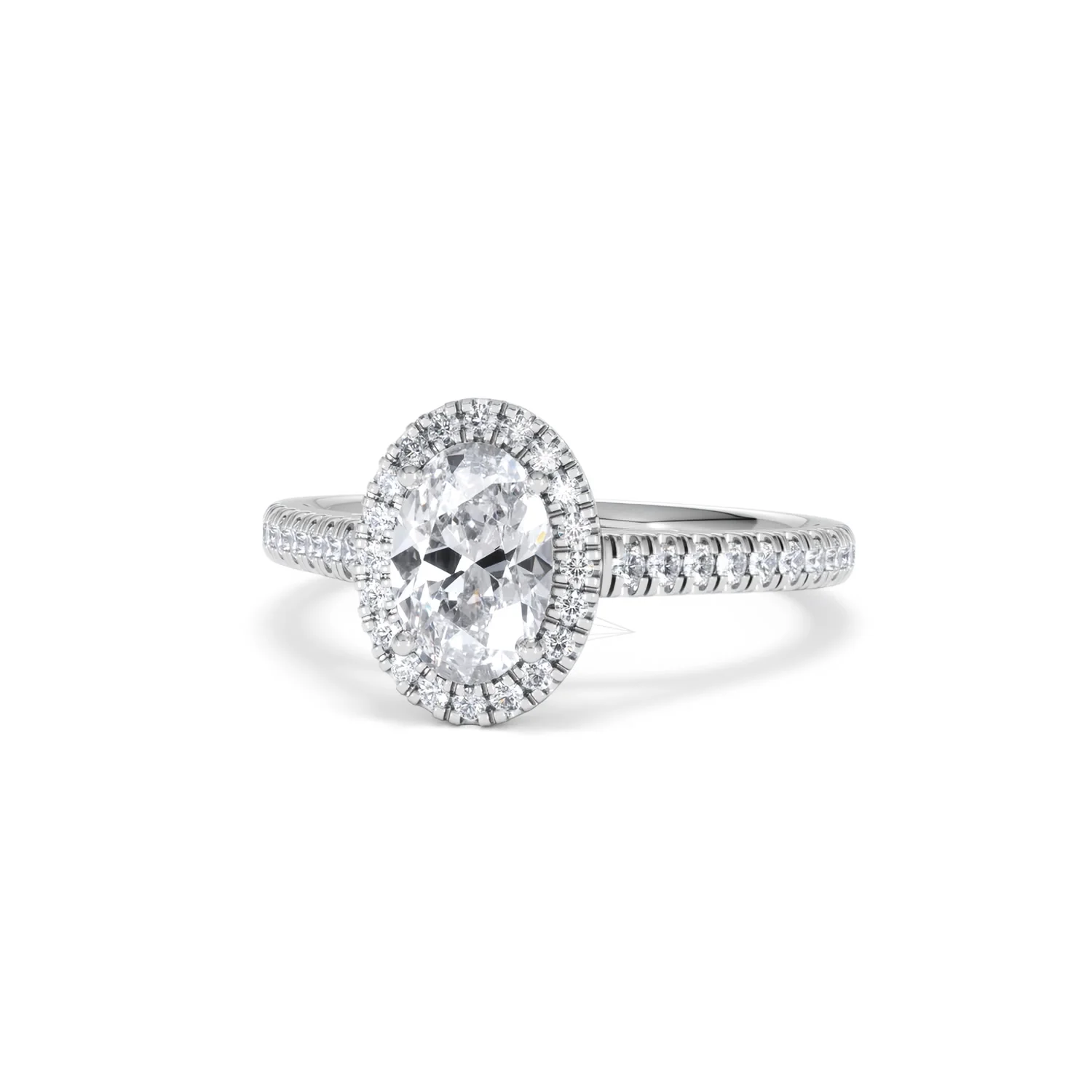 Georgina Lab Oval Diamond Halo Engagement Ring 18K White Gold 1.55ct F/VS1 - Image 88
