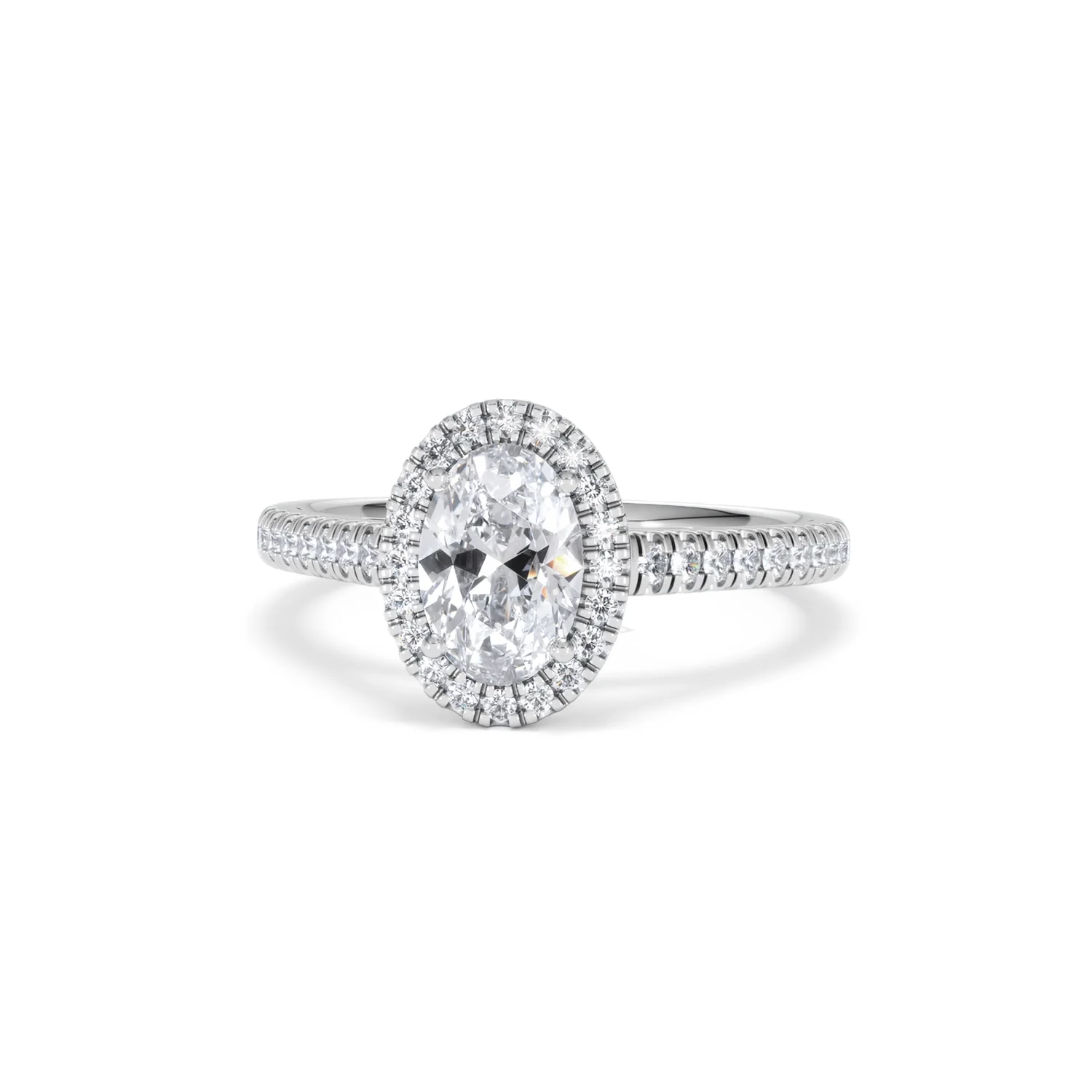 Georgina Lab Oval Diamond Halo Engagement Ring 18K White Gold 1.55ct F/VS1 - Image 89