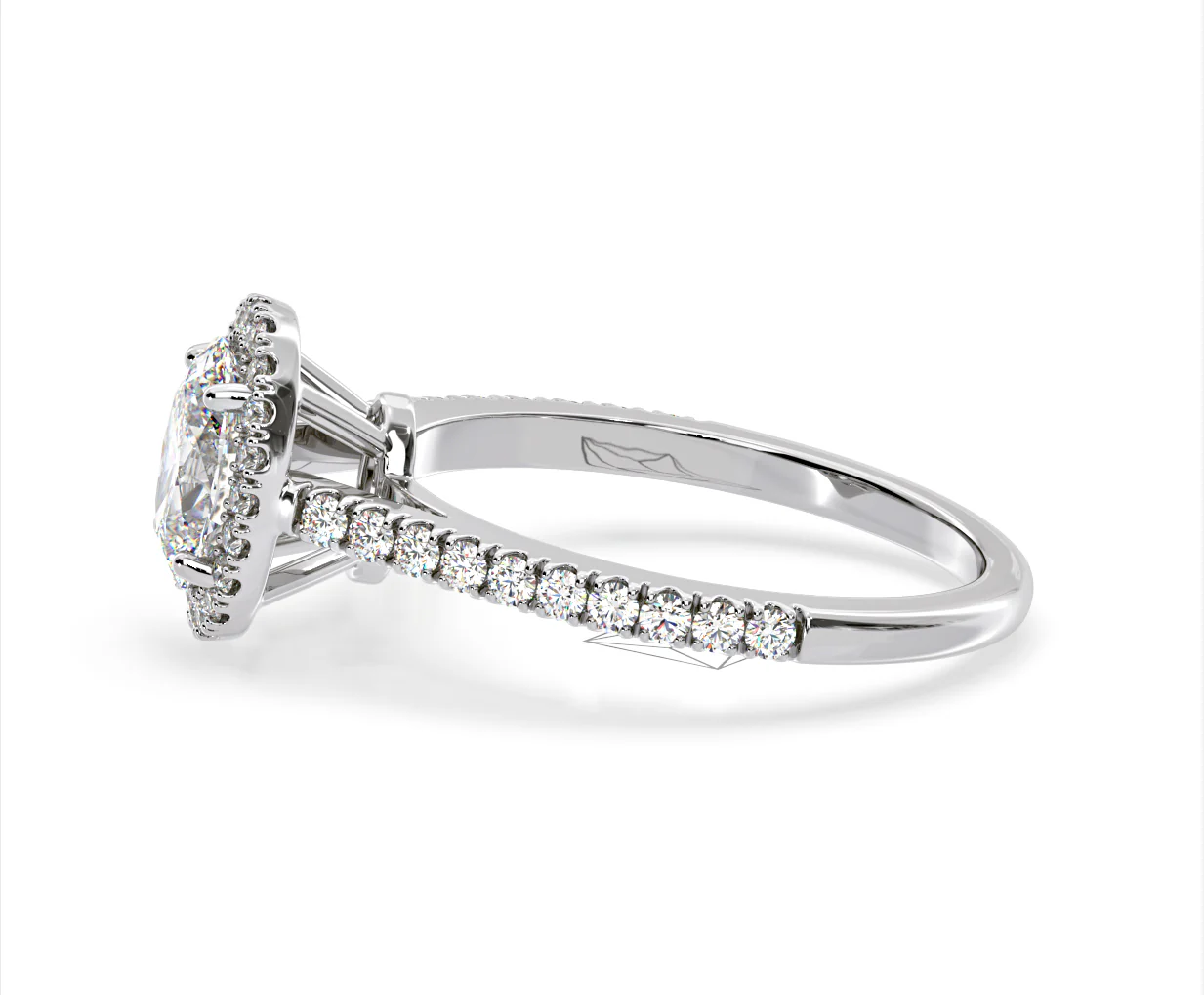 Georgina Lab Oval Diamond Halo Engagement Ring 18K White Gold 2.05ct F/VS1 - Image 105