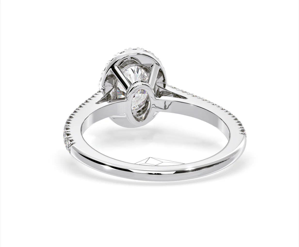 Georgina Lab Oval Diamond Halo Engagement Ring 18K White Gold 2.05ct F/VS1 - Image 124