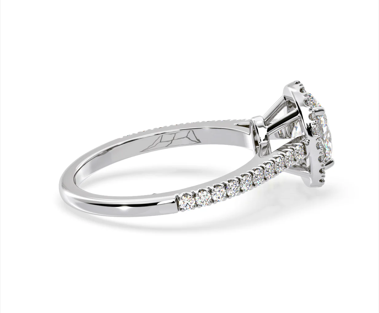 Georgina Lab Oval Diamond Halo Engagement Ring 18K White Gold 2.05ct F/VS1 - Image 143