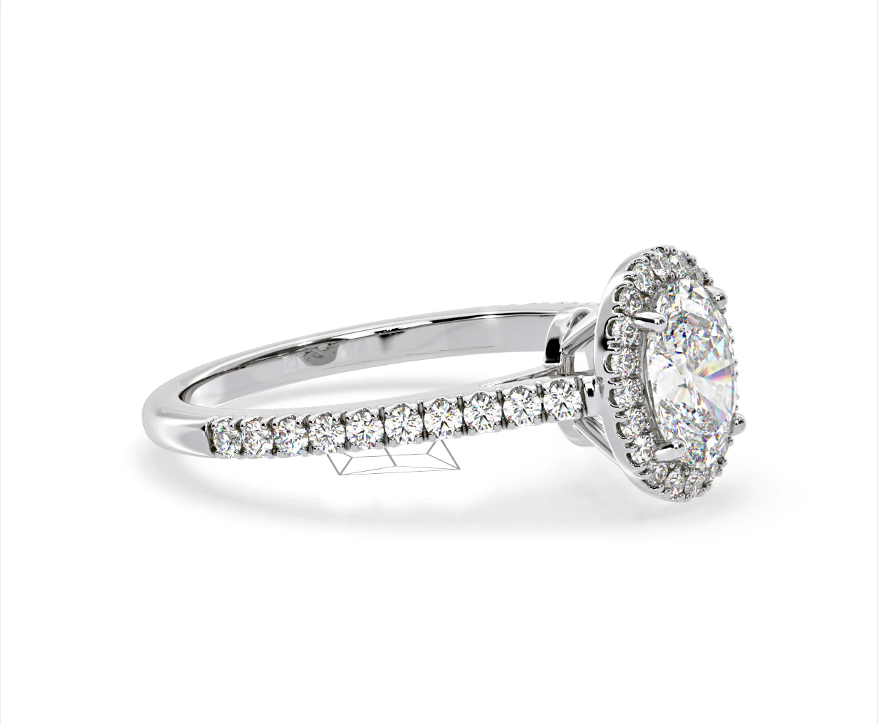 Georgina Lab Oval Diamond Halo Engagement Ring 18K White Gold 2.05ct F/VS1 - Image 154