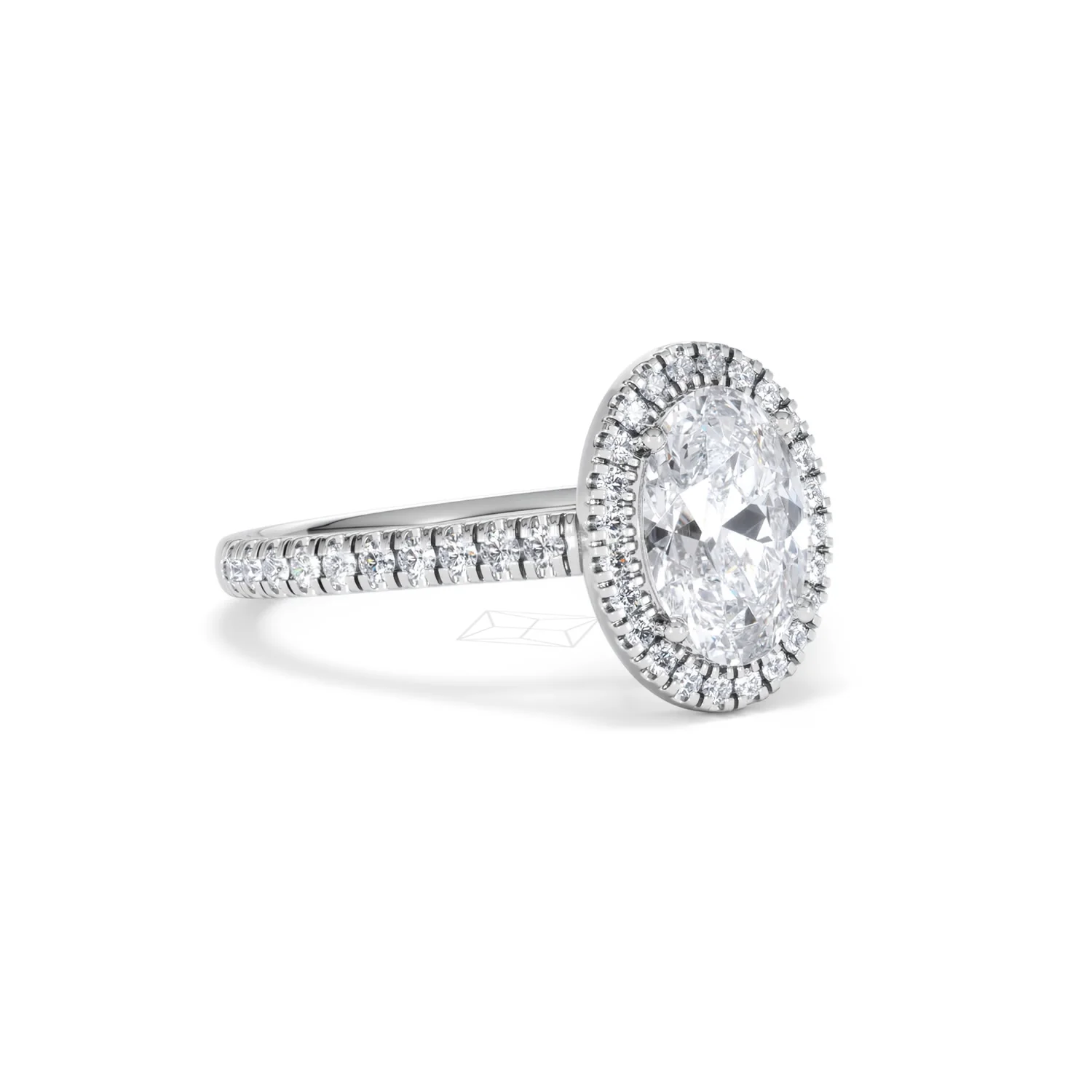 Georgina Lab Oval Diamond Halo Engagement Ring 18K White Gold 2.05ct F/VS1 - Image 18