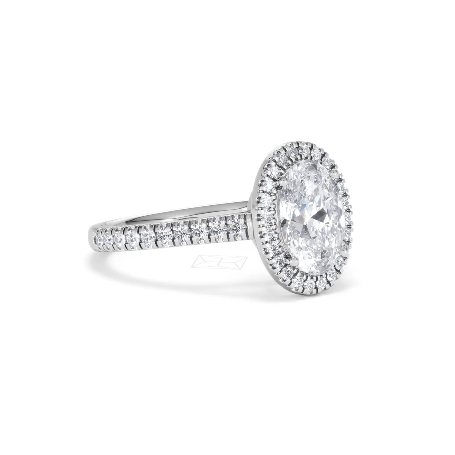 Georgina Lab Oval Diamond Halo Engagement Ring 18K White Gold 2.05ct F/VS1 - Image 19