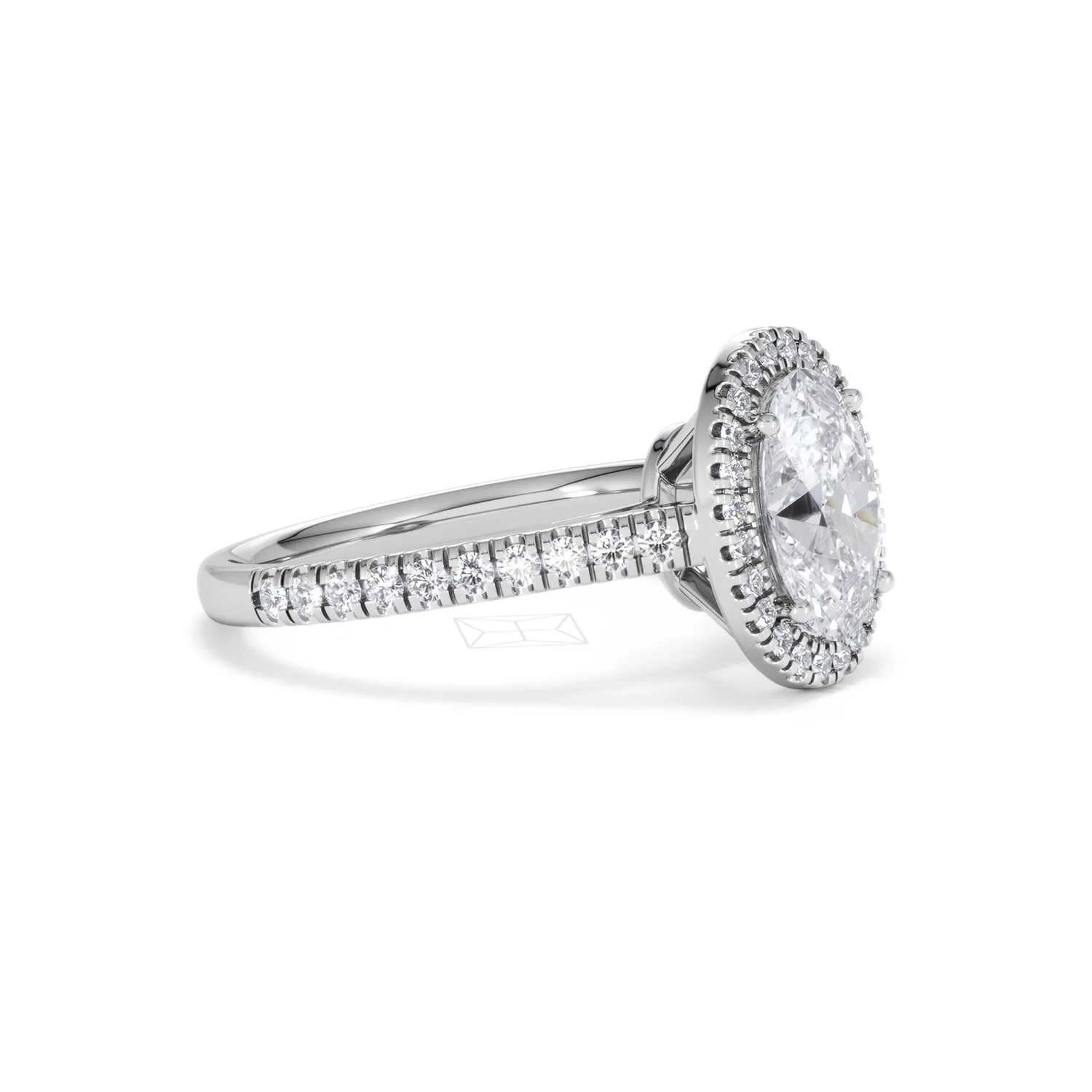 Georgina Lab Oval Diamond Halo Engagement Ring 18K White Gold 2.05ct F/VS1 - Image 23