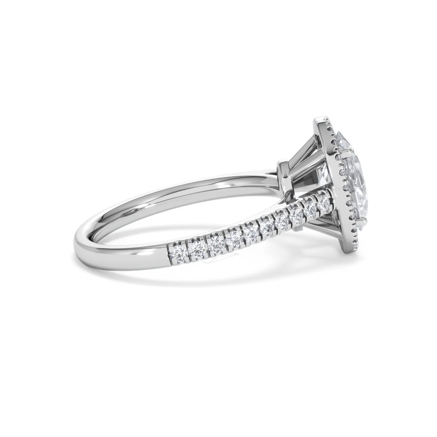 Georgina Lab Oval Diamond Halo Engagement Ring 18K White Gold 2.05ct F/VS1 - Image 32