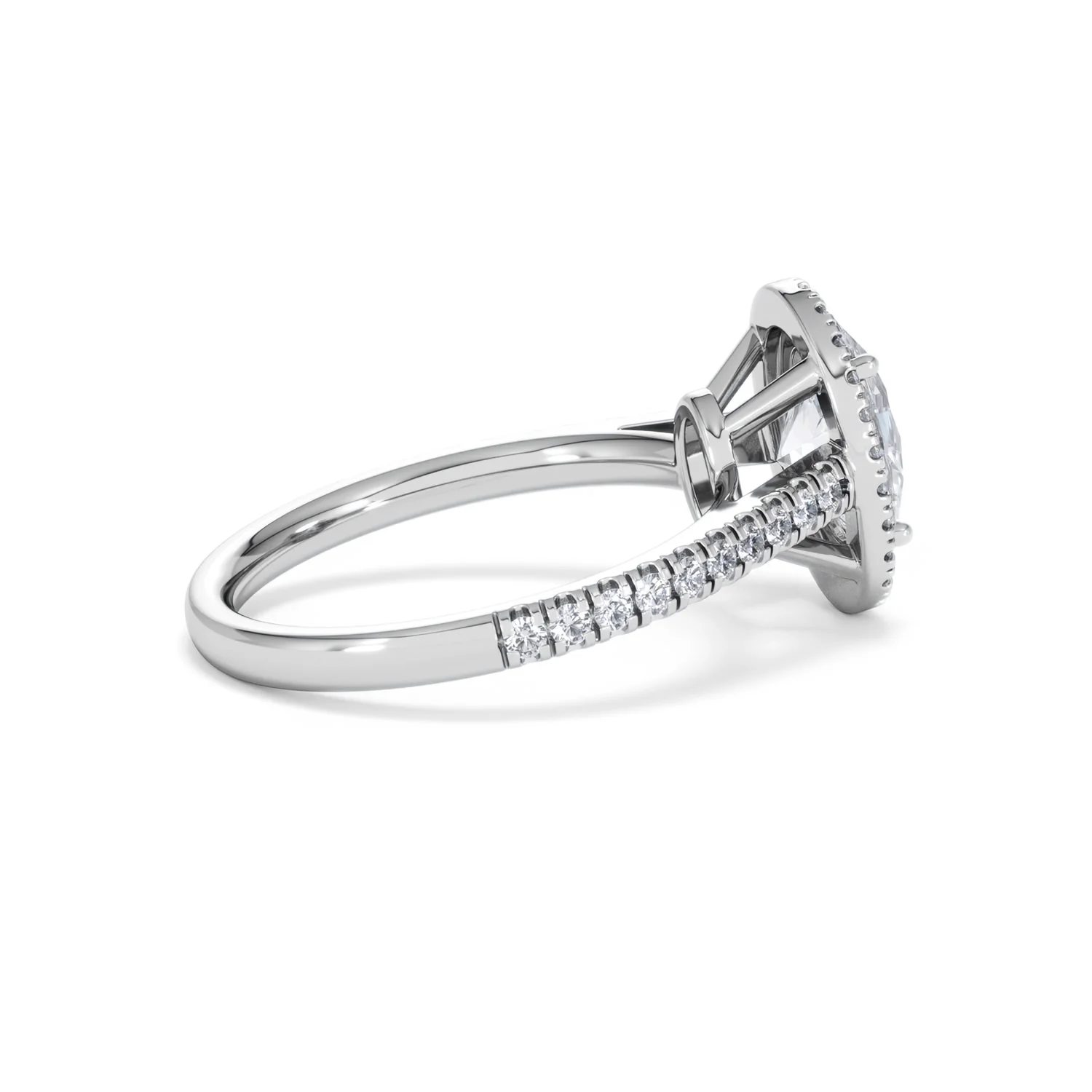 Georgina Lab Oval Diamond Halo Engagement Ring 18K White Gold 2.05ct F/VS1 - Image 35