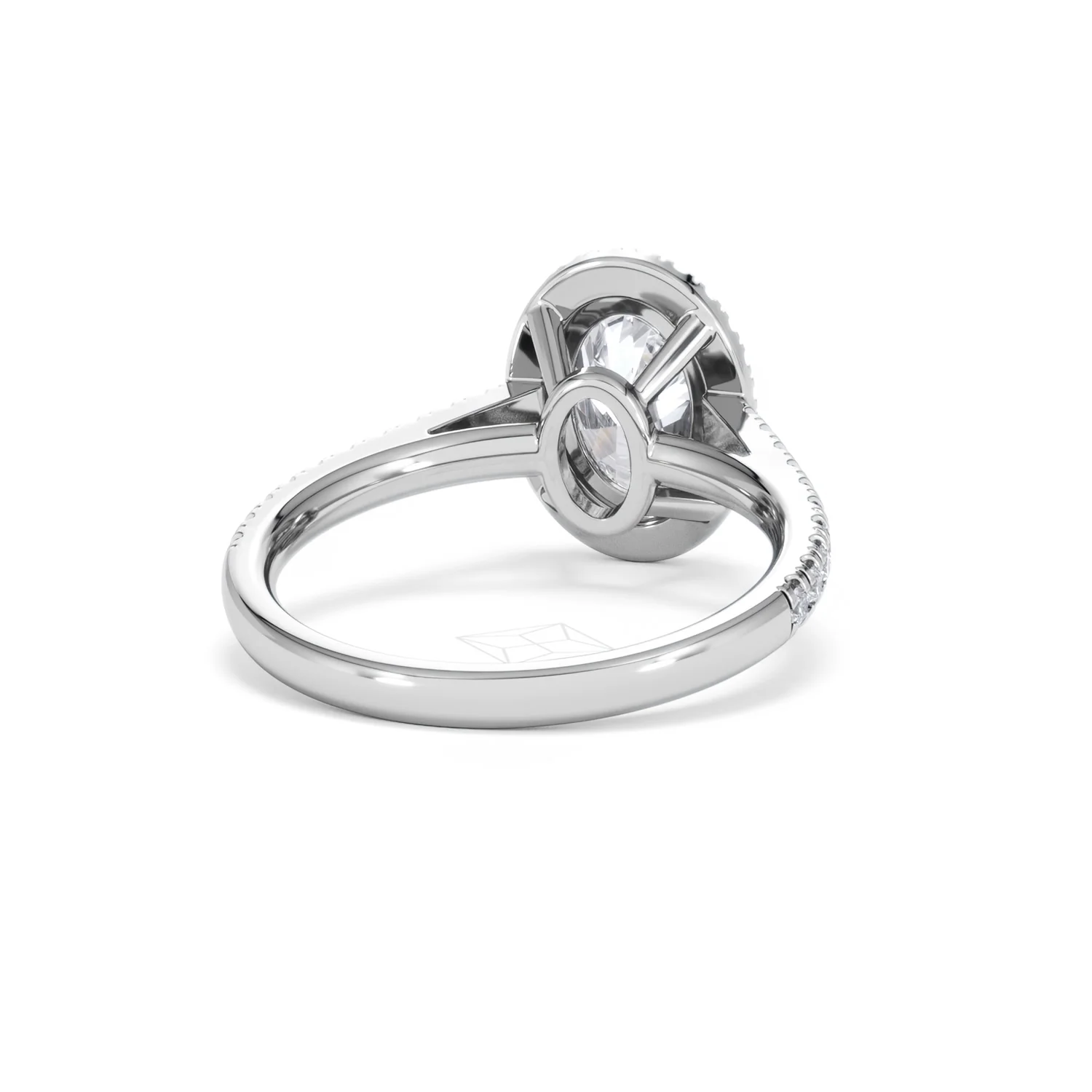 Georgina Lab Oval Diamond Halo Engagement Ring 18K White Gold 2.05ct F/VS1 - Image 47