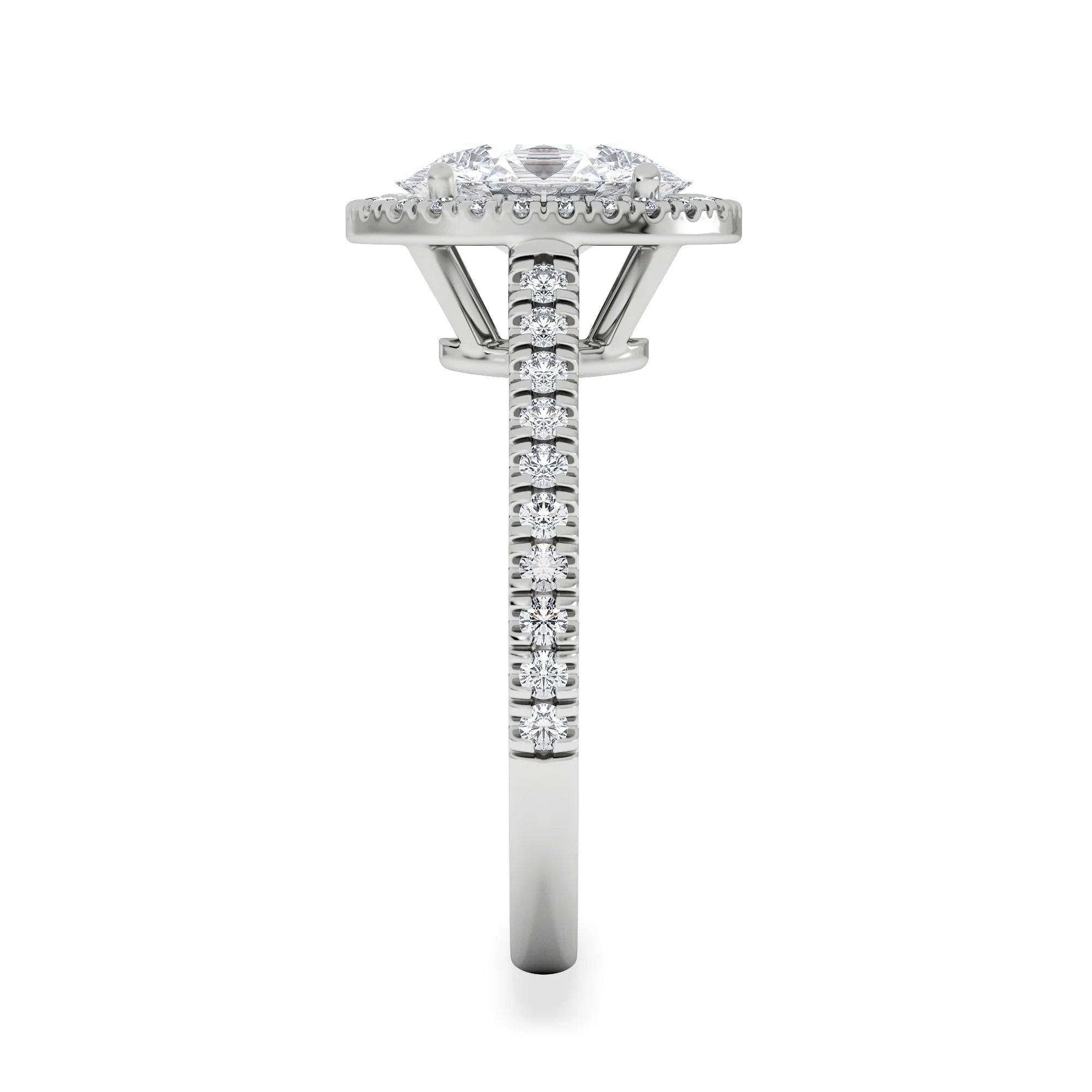 Georgina Lab Oval Diamond Halo Engagement Ring 18K White Gold 2.05ct F/VS1 - Image 5