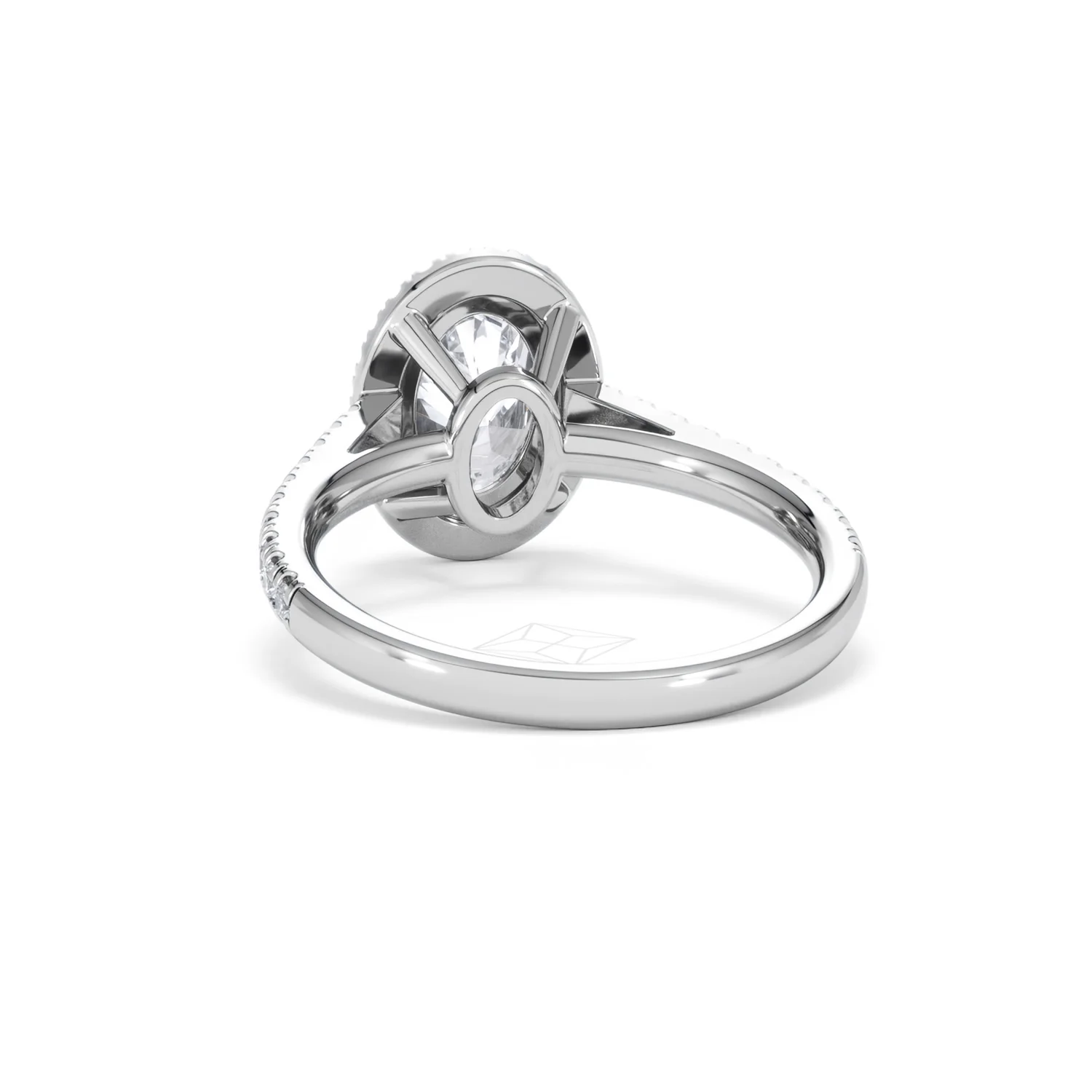 Georgina Lab Oval Diamond Halo Engagement Ring 18K White Gold 2.05ct F/VS1 - Image 54