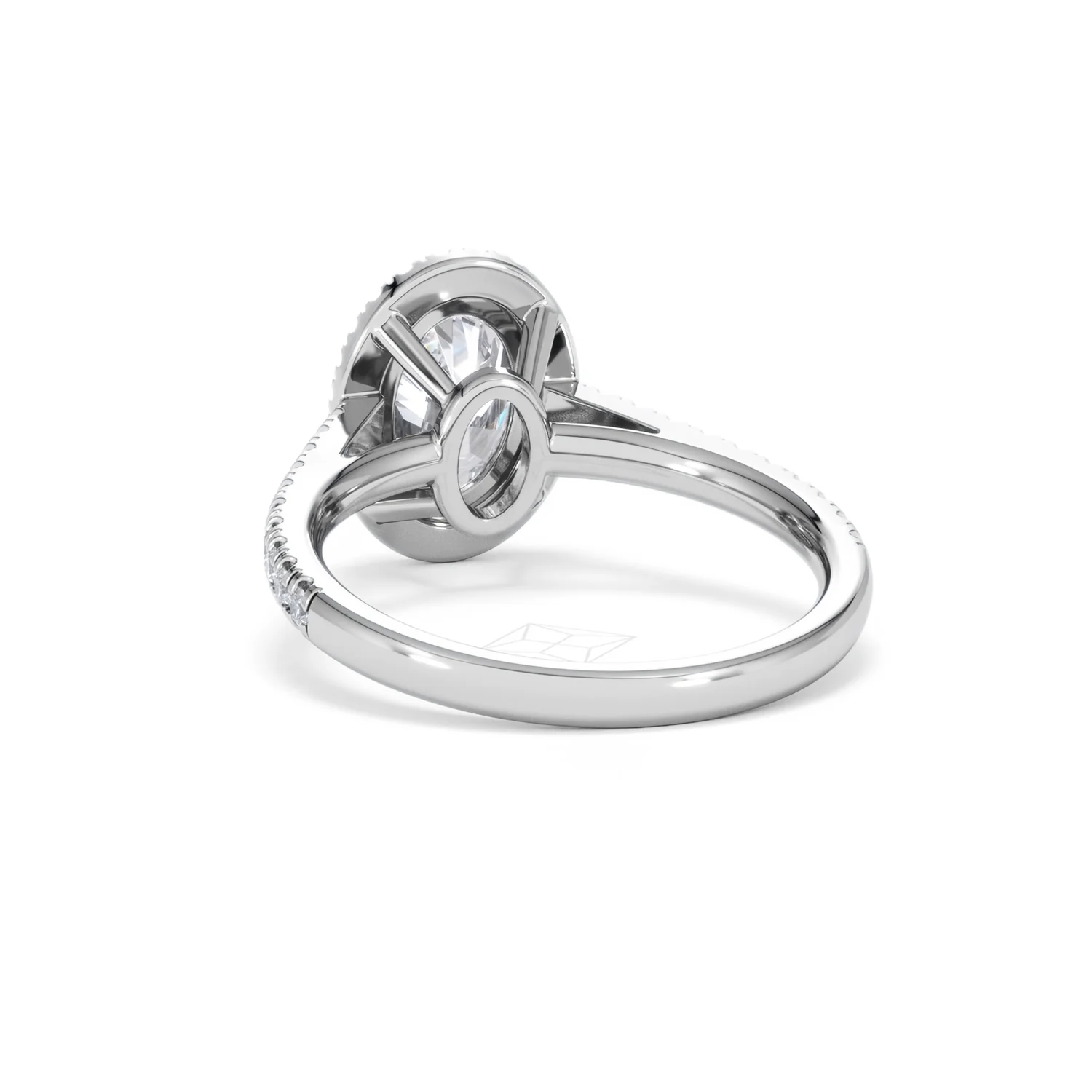 Georgina Lab Oval Diamond Halo Engagement Ring 18K White Gold 2.05ct F/VS1 - Image 55