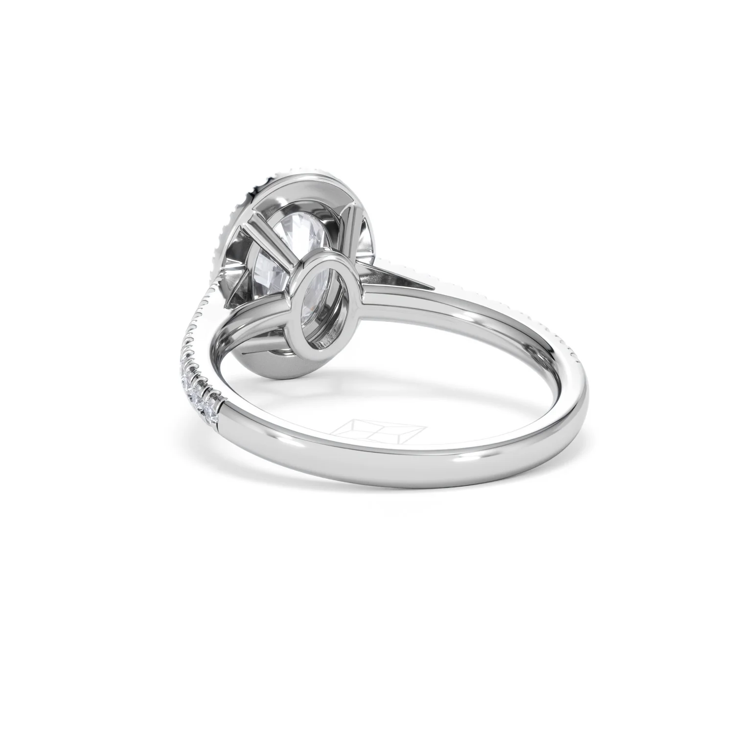 Georgina Lab Oval Diamond Halo Engagement Ring 18K White Gold 2.05ct F/VS1 - Image 56
