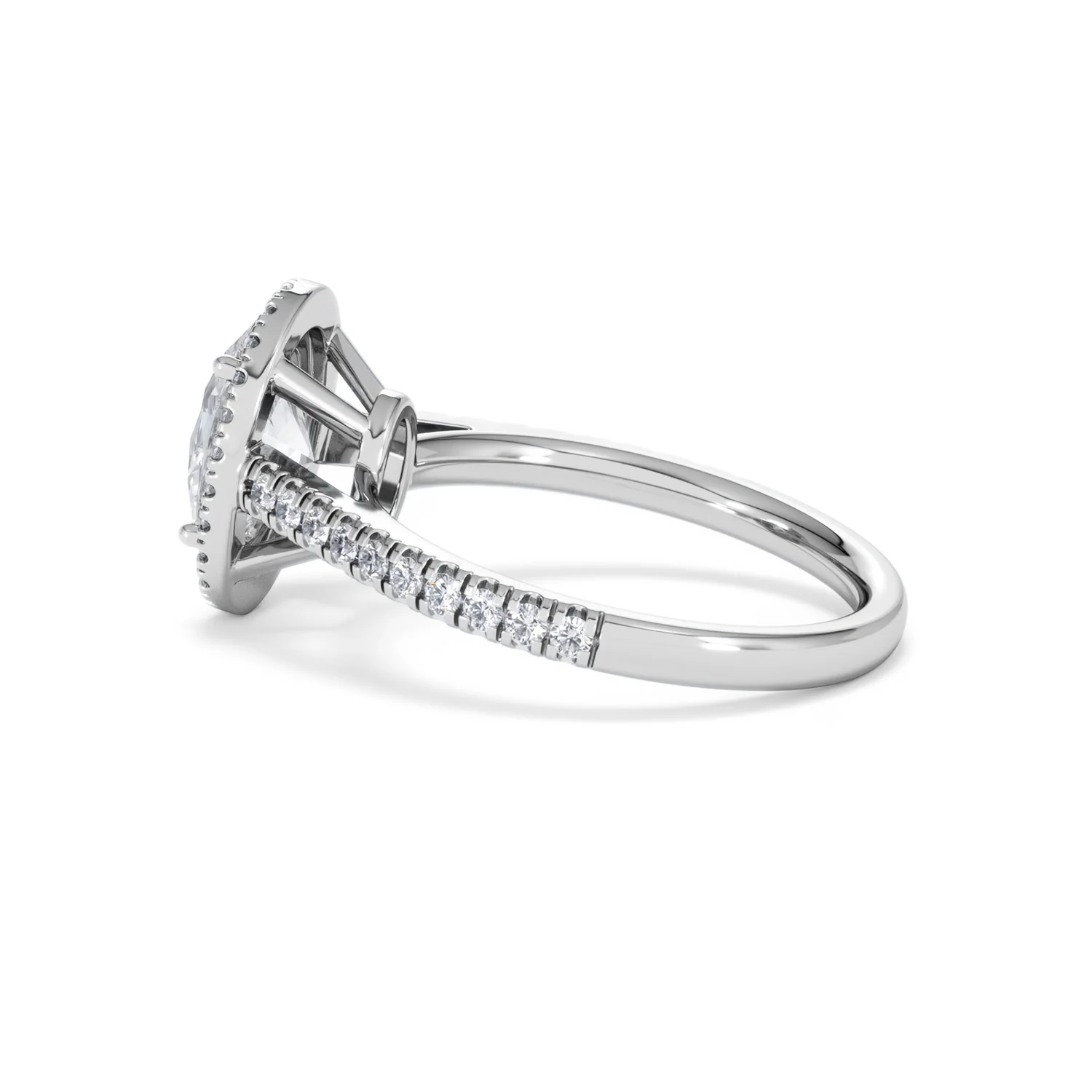 Georgina Lab Oval Diamond Halo Engagement Ring 18K White Gold 2.05ct F/VS1 - Image 67